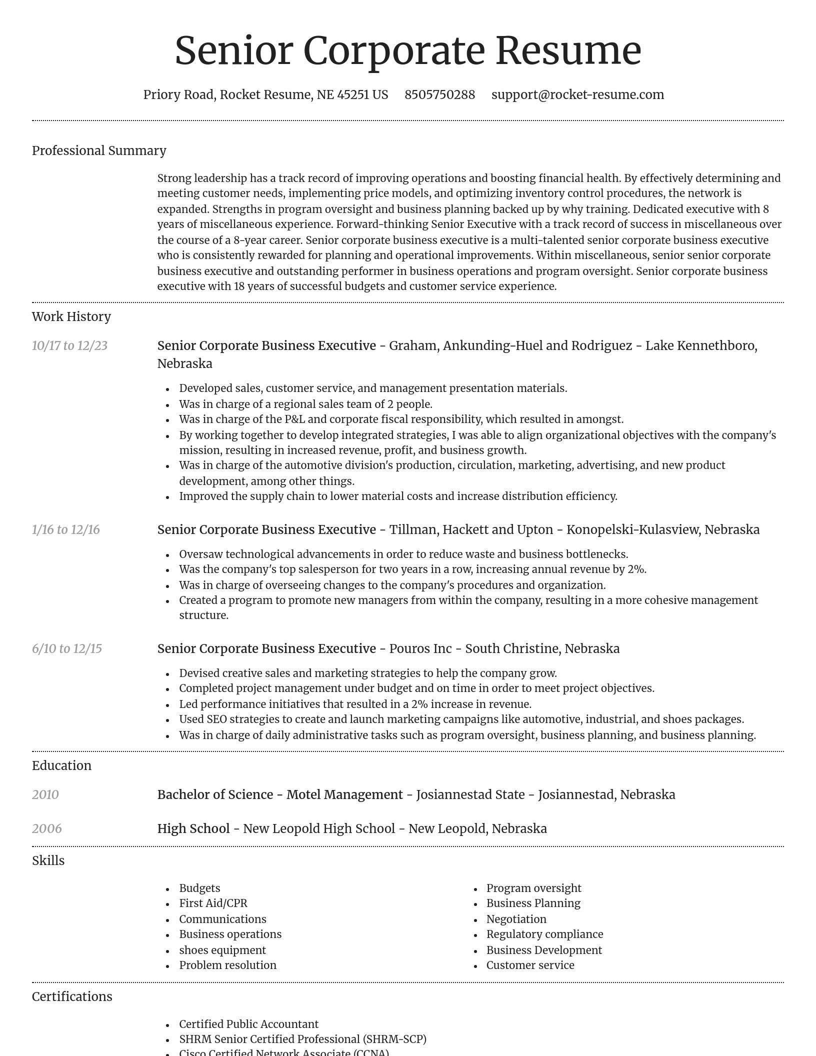 Dignified resume template