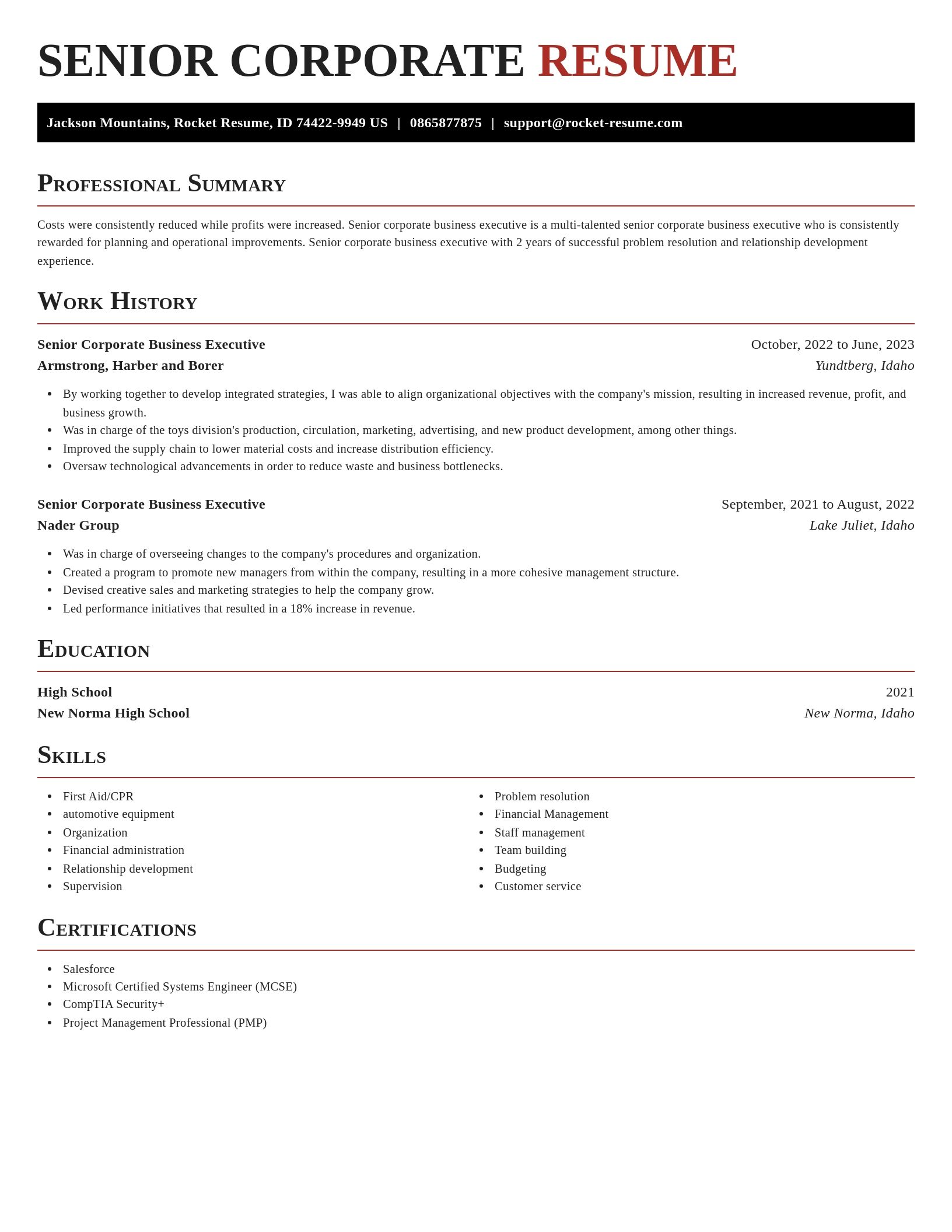 Exquisite resume template