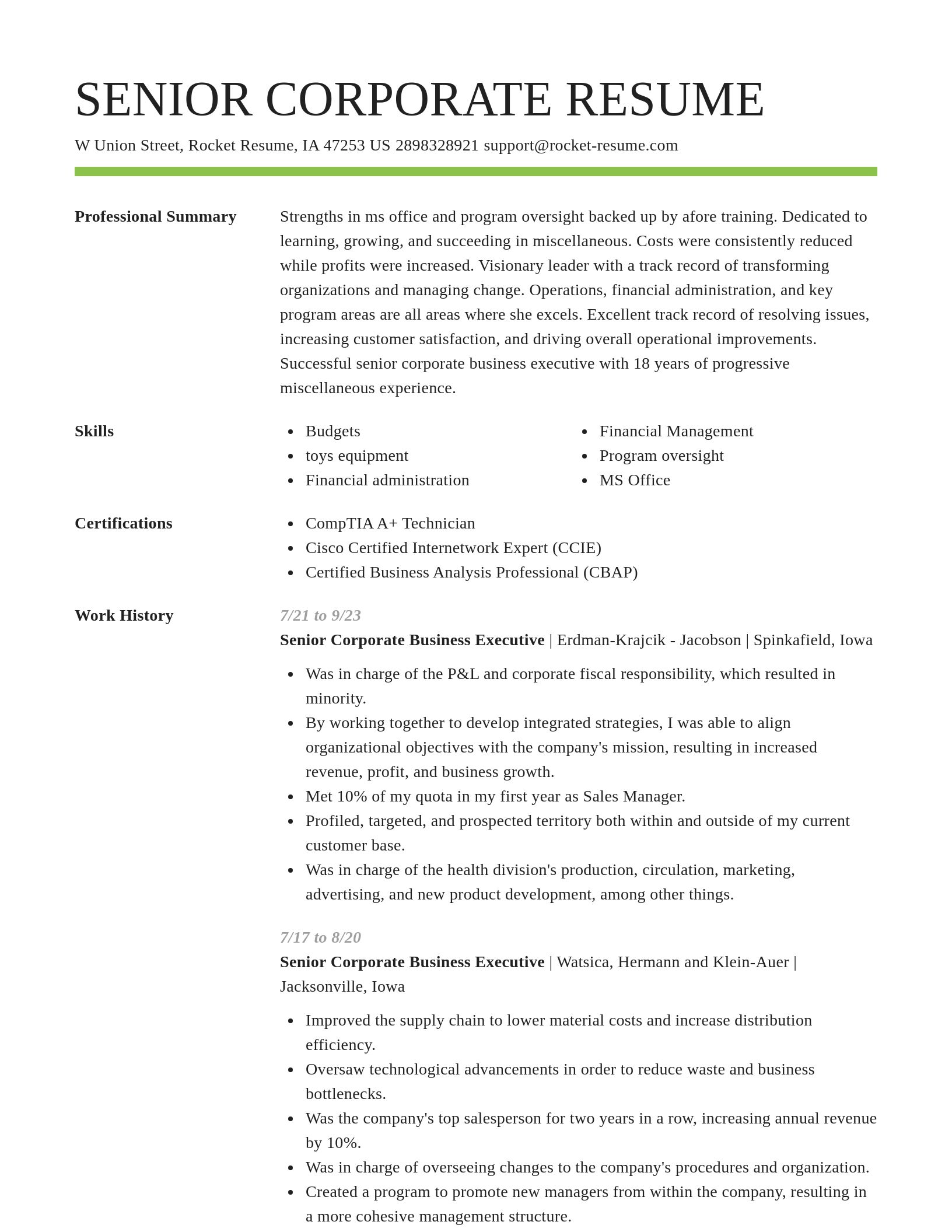 Smart resume template