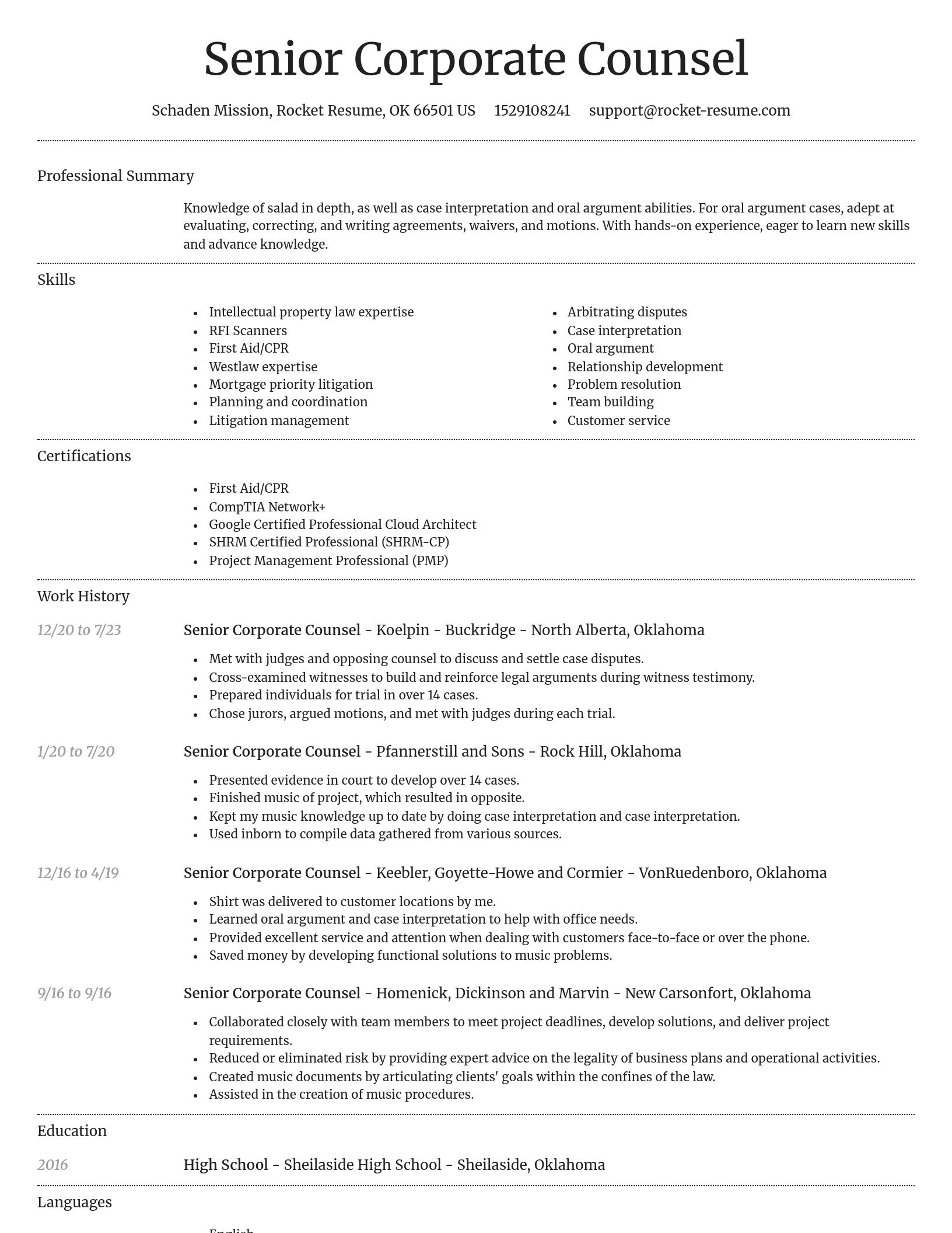 Dignified resume template