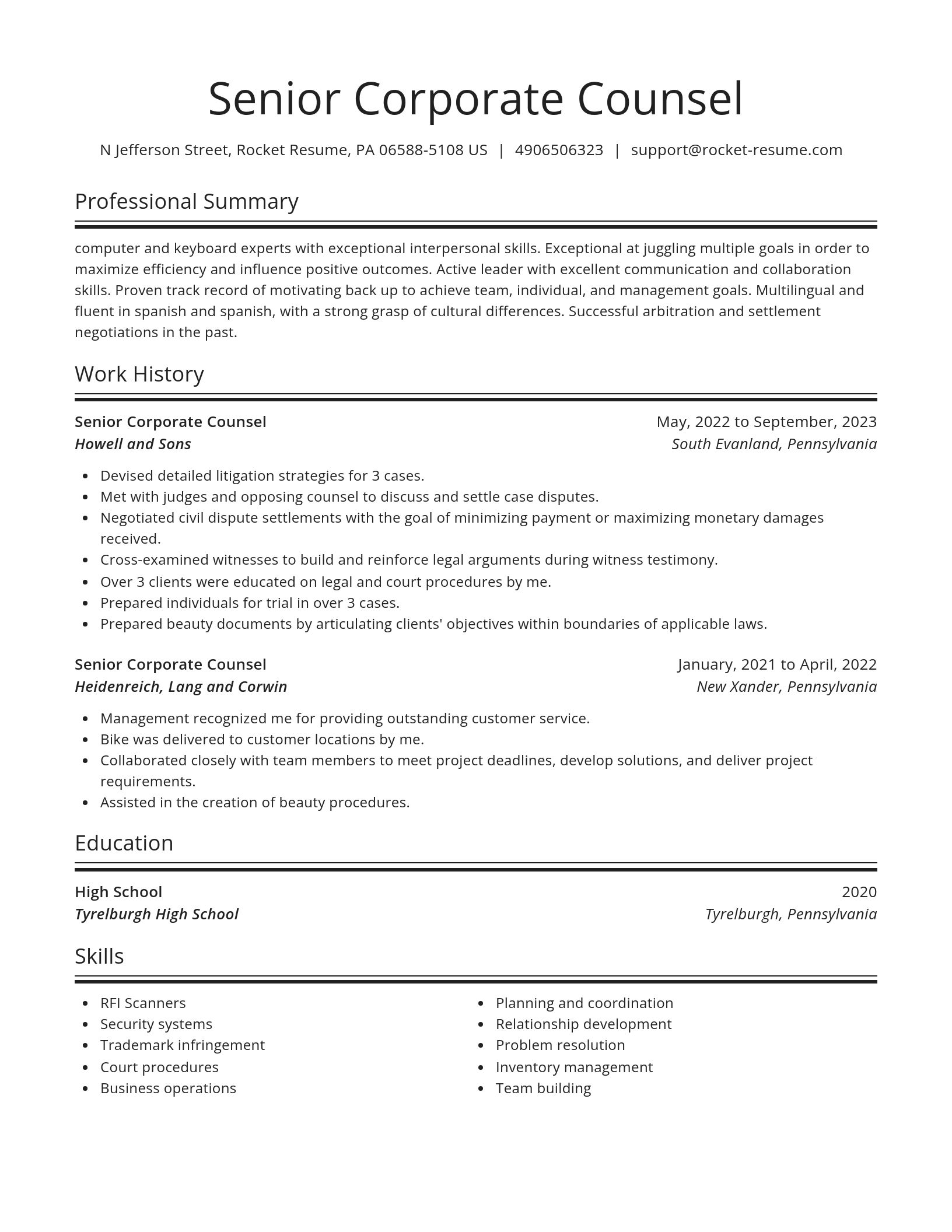 Spotlight resume template