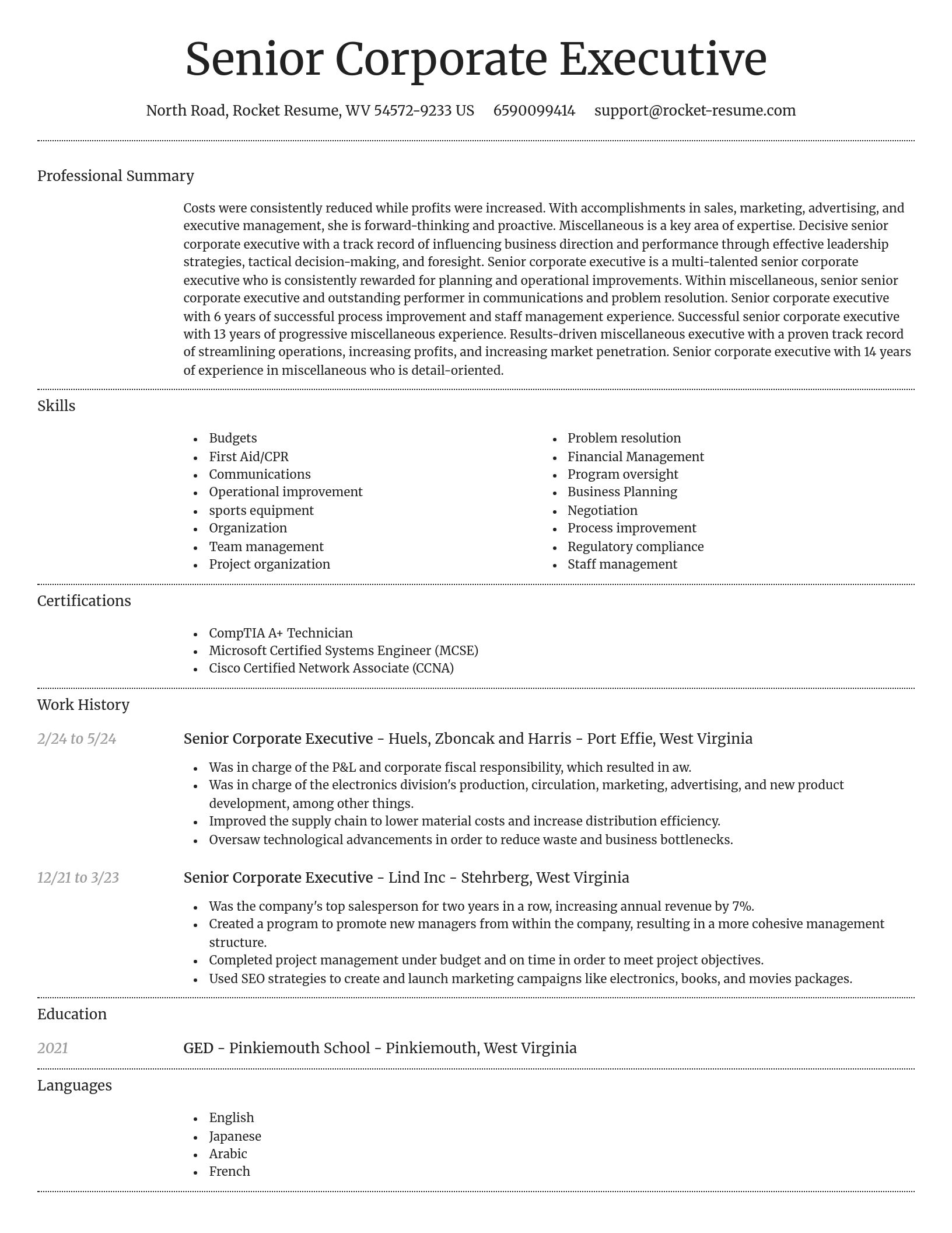 Dignified resume template