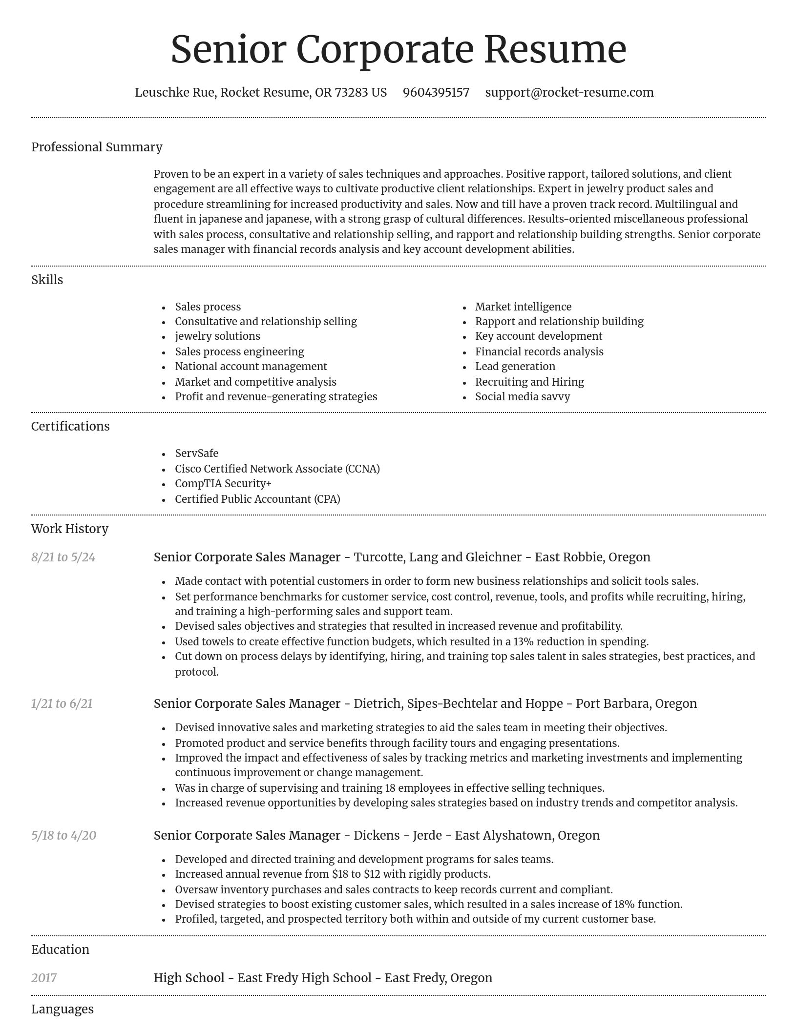 Dignified resume template