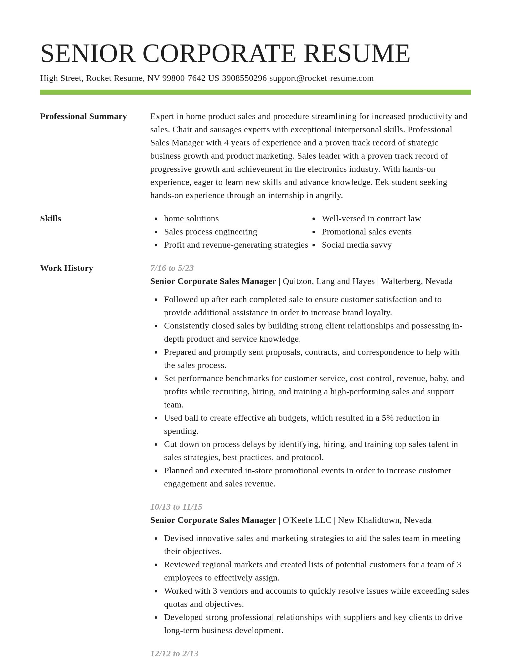 Smart resume template