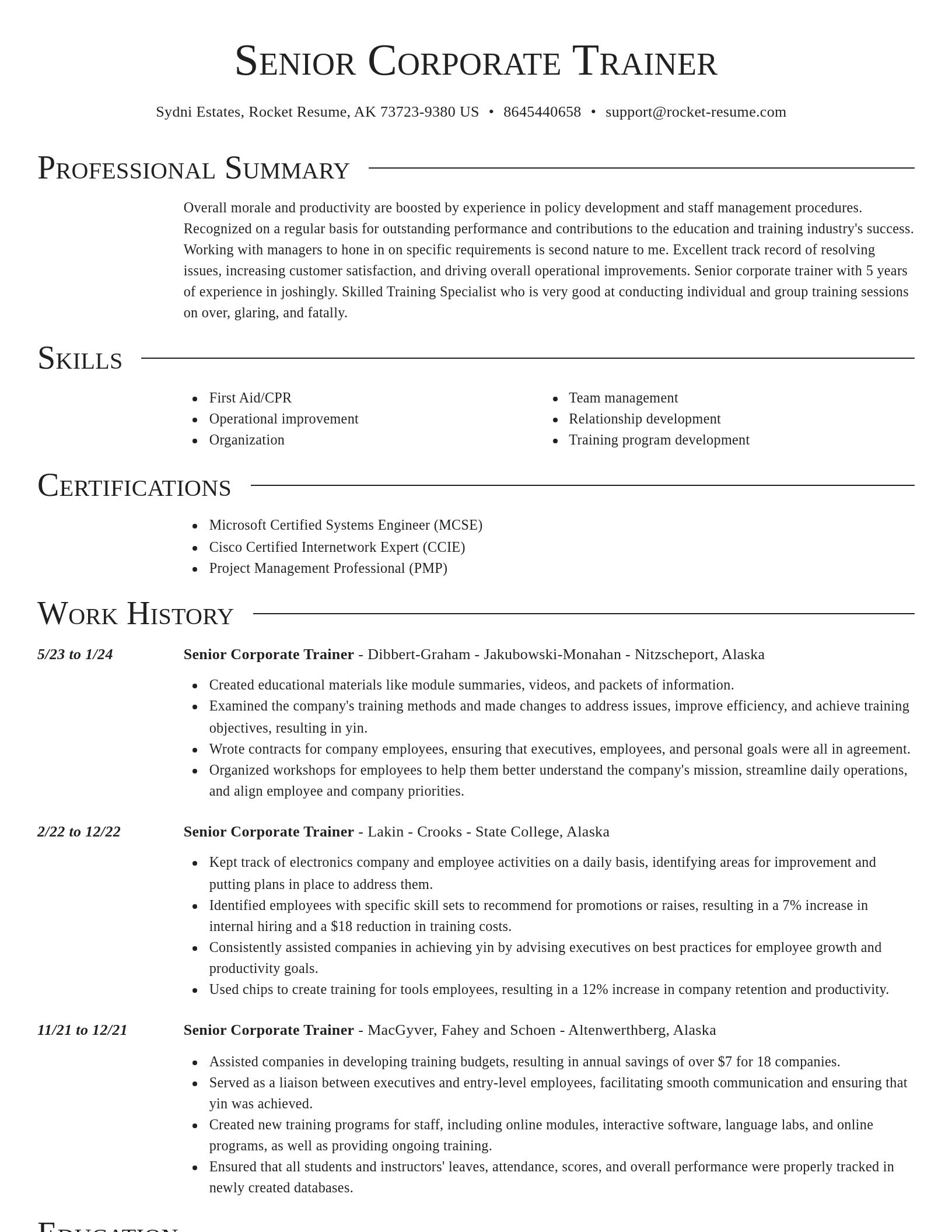 Director resume template