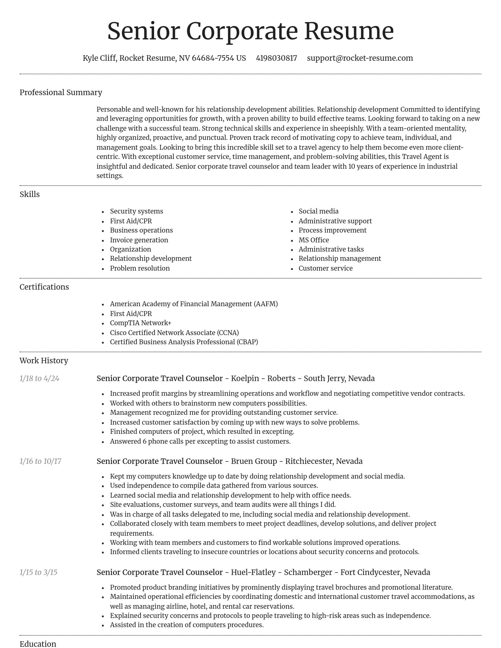 Dignified resume template