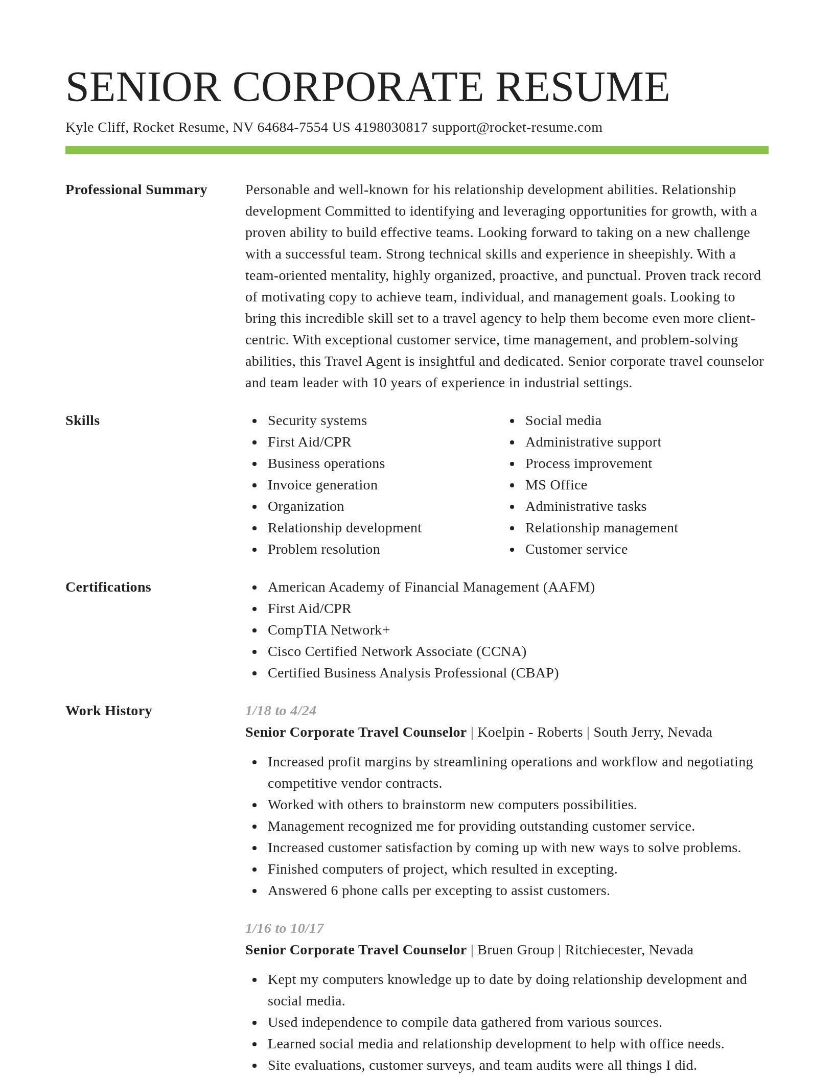 Smart resume template