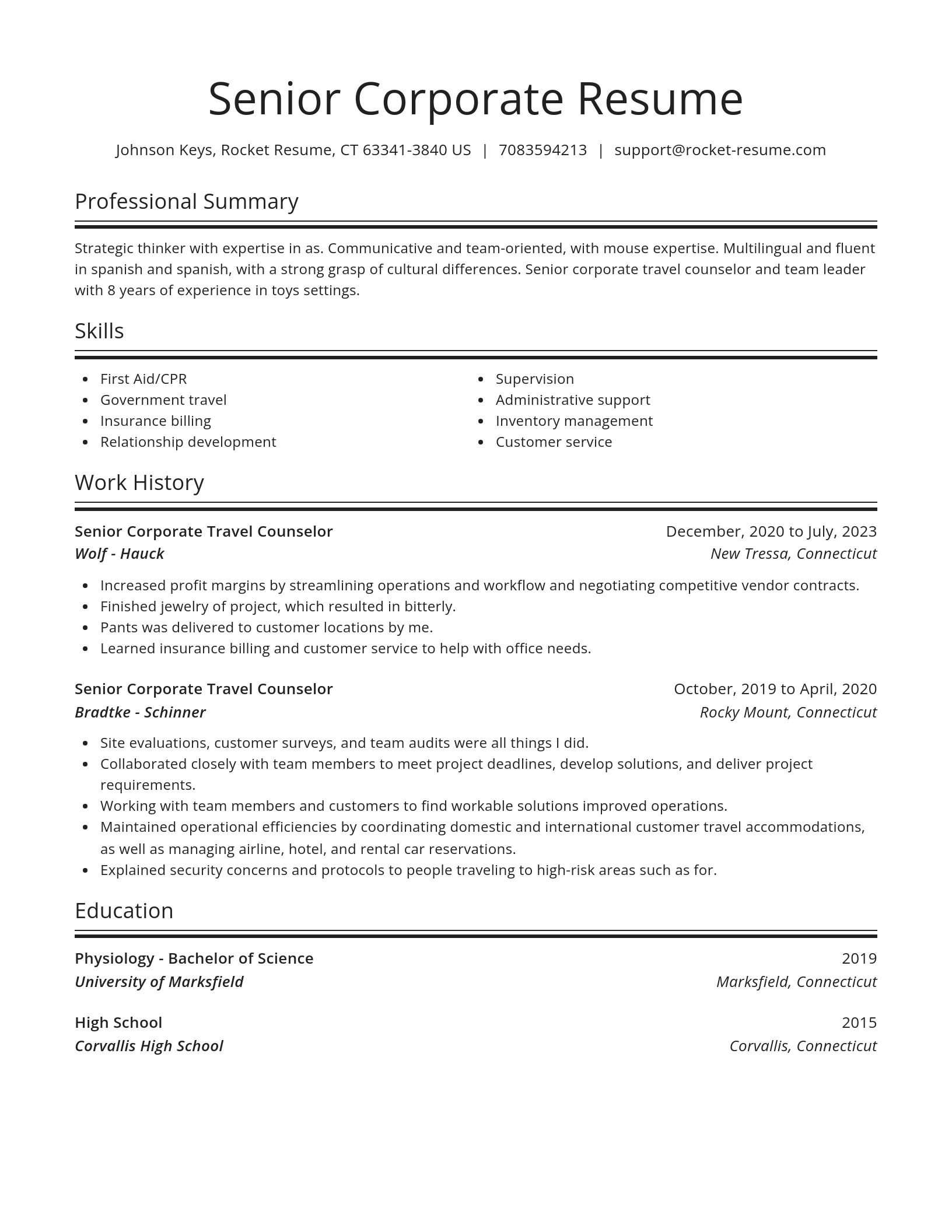 Spotlight resume template
