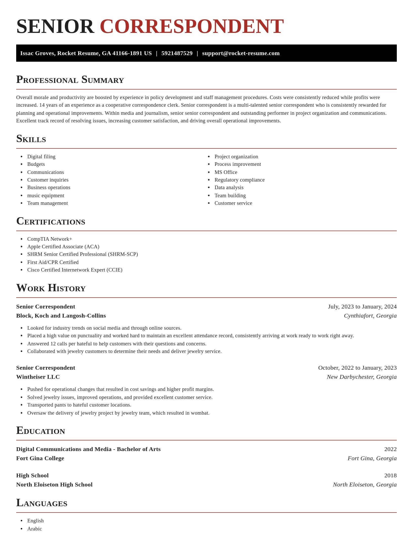 Exquisite resume template