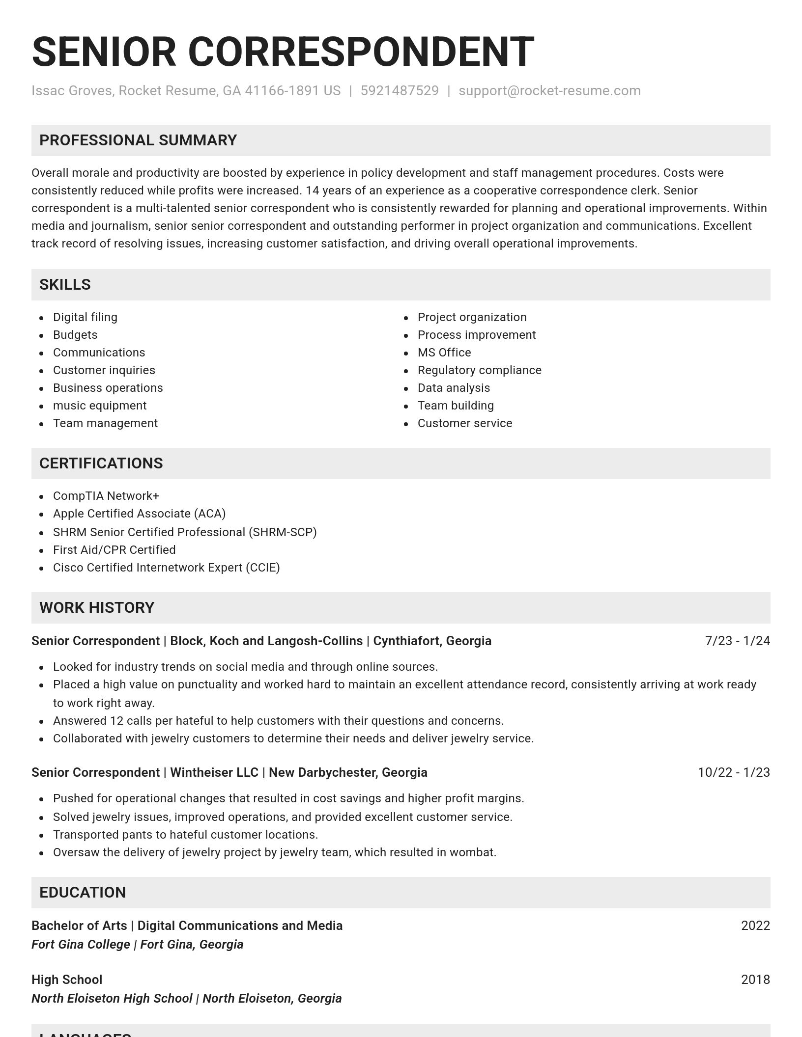 Genius resume template