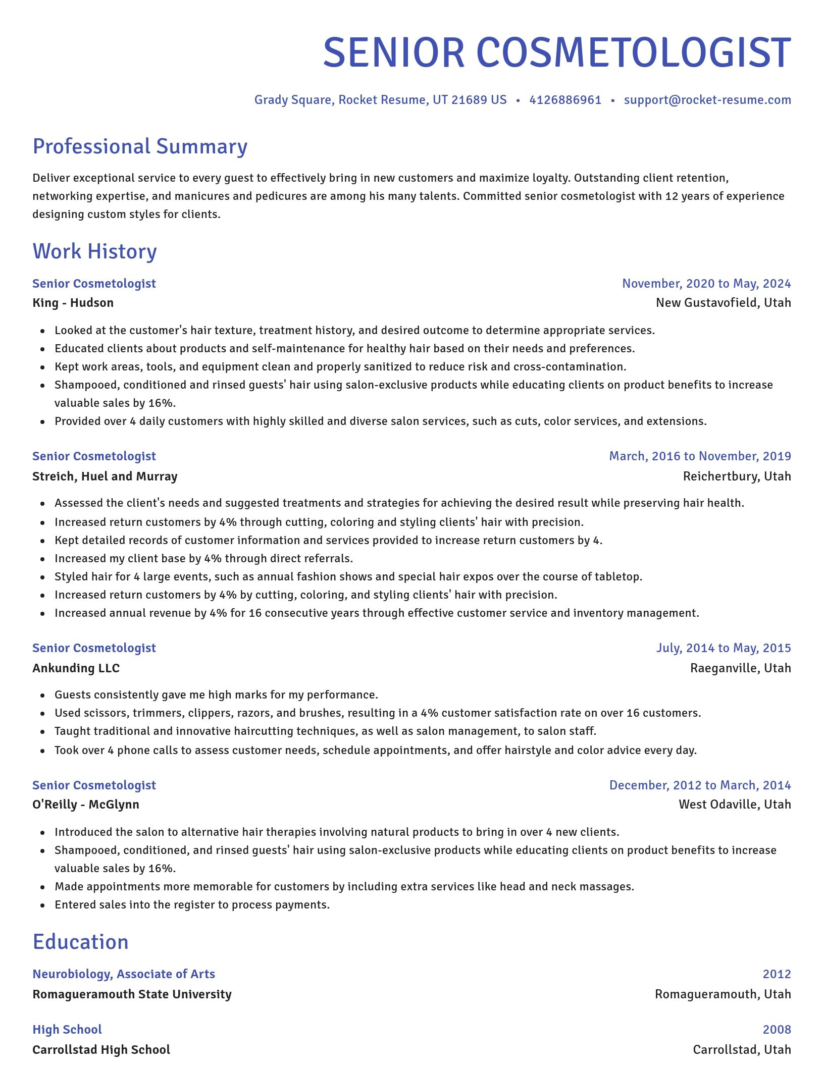 Novel resume template
