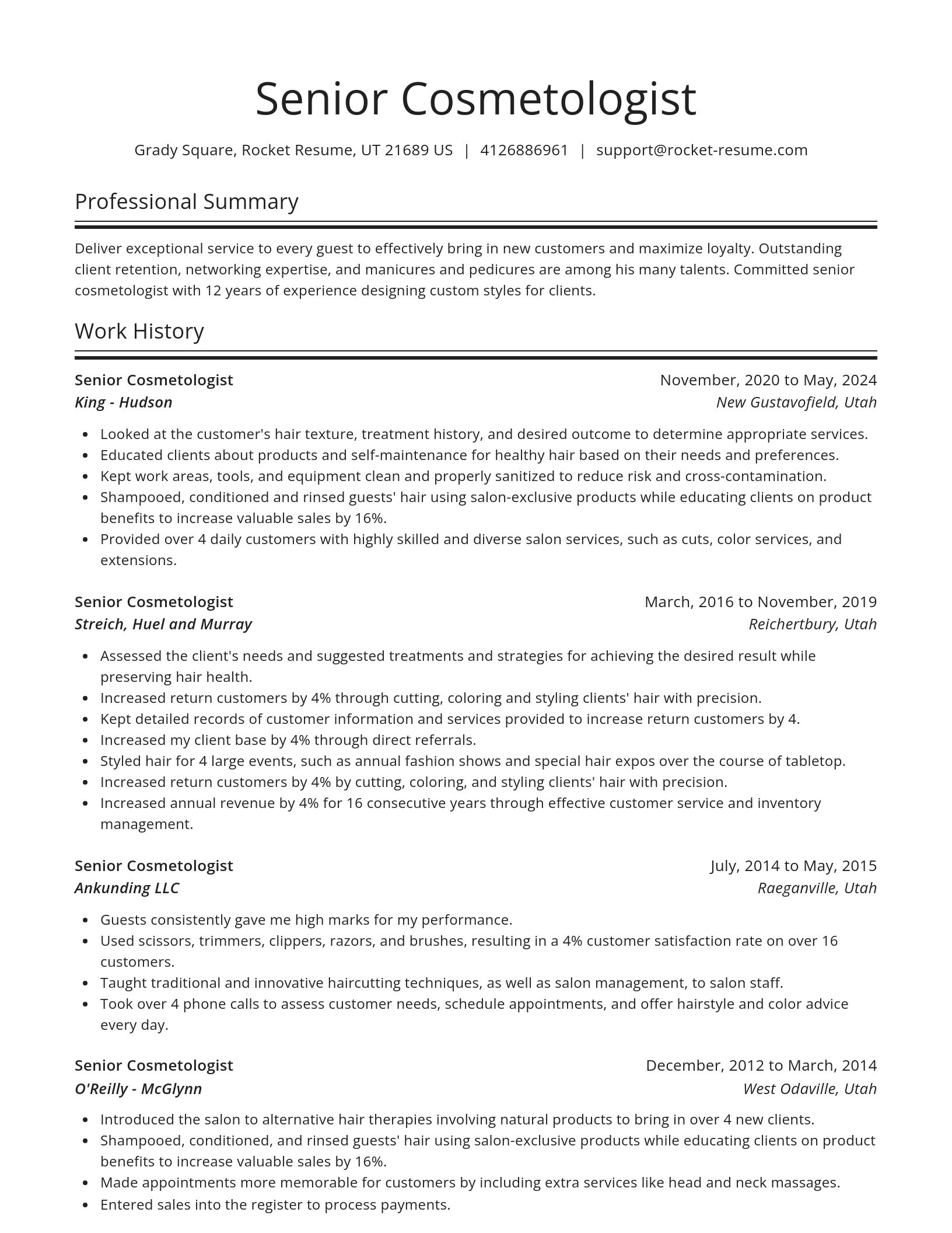 Spotlight resume template