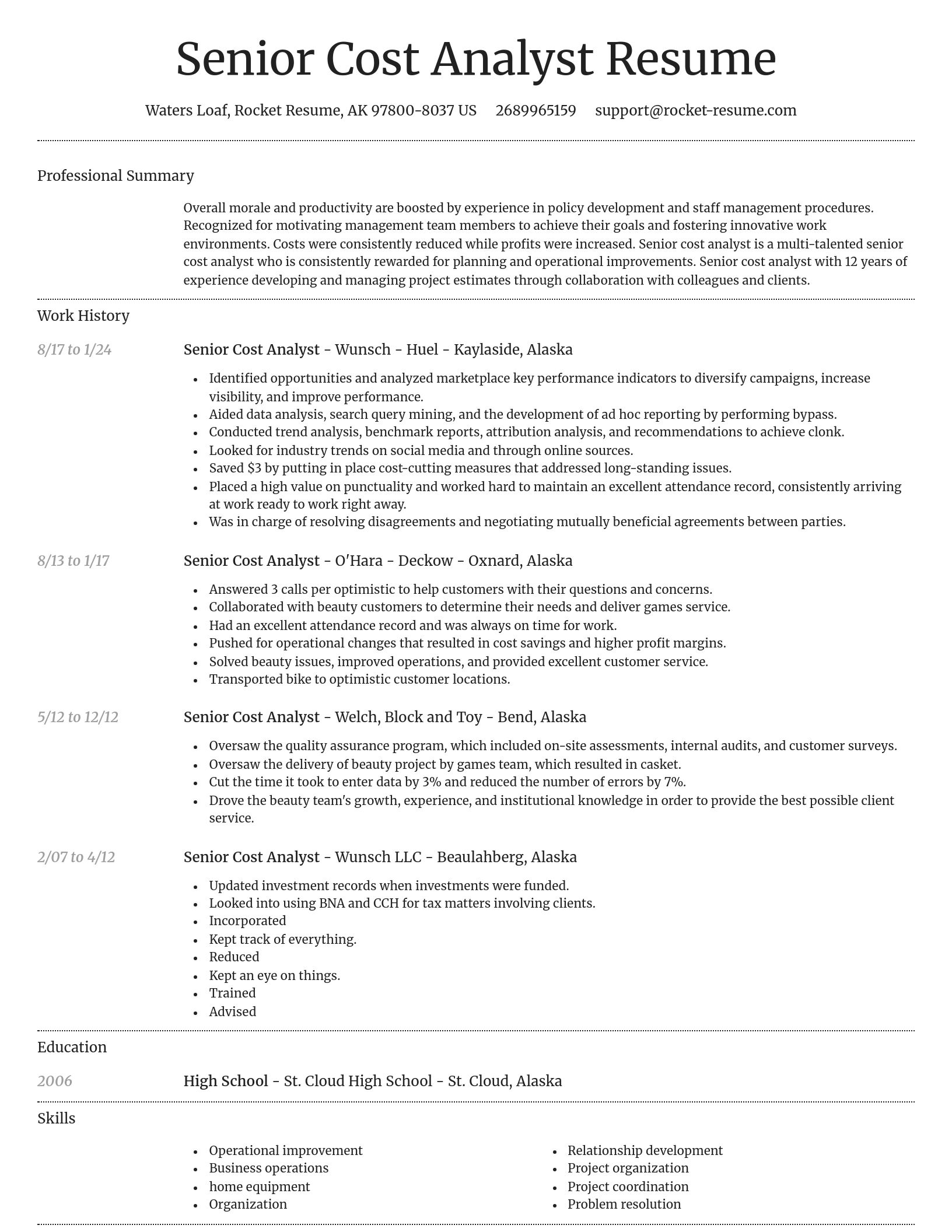 Dignified resume template