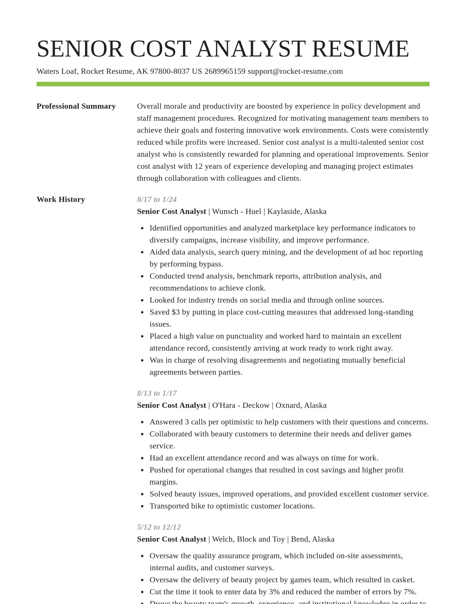 Smart resume template