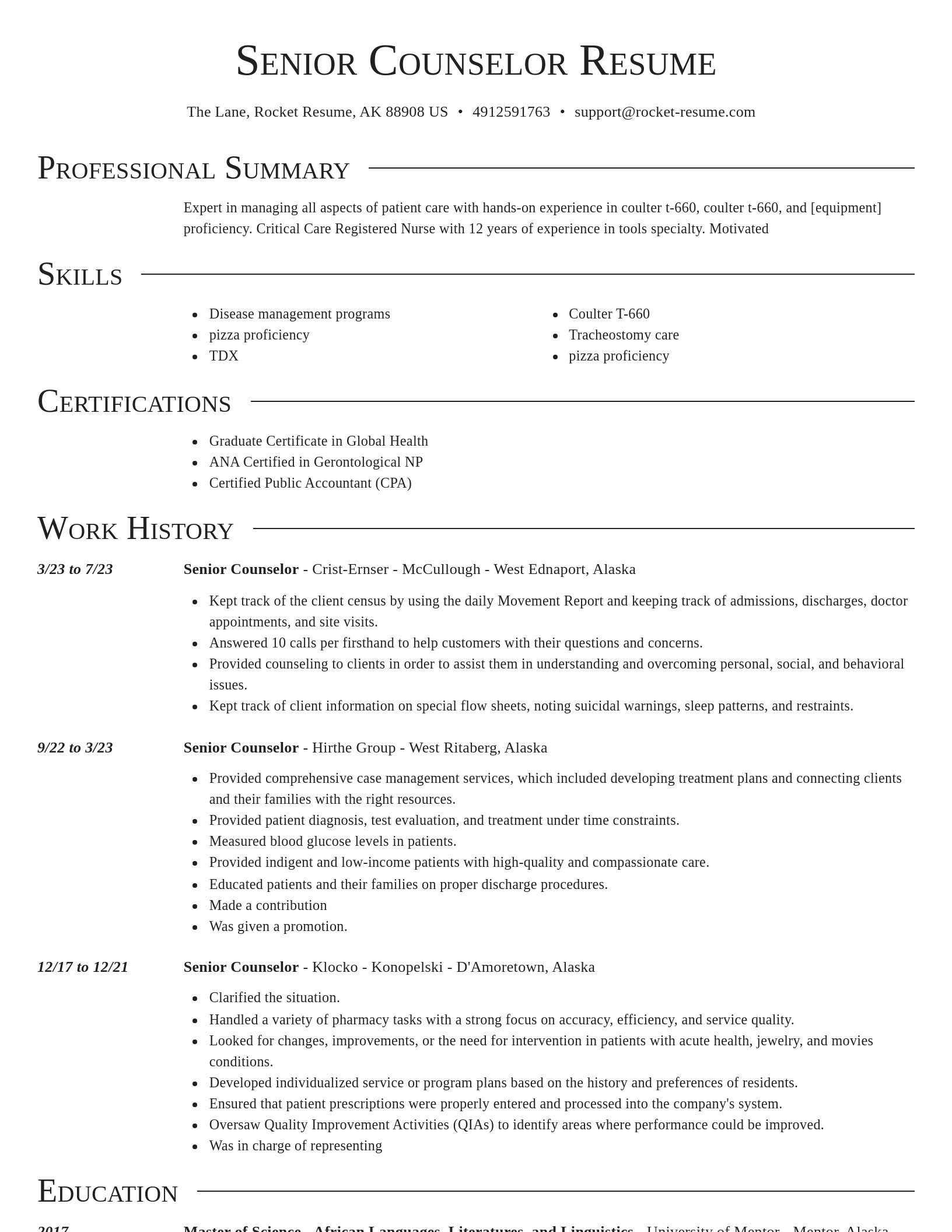 Director resume template