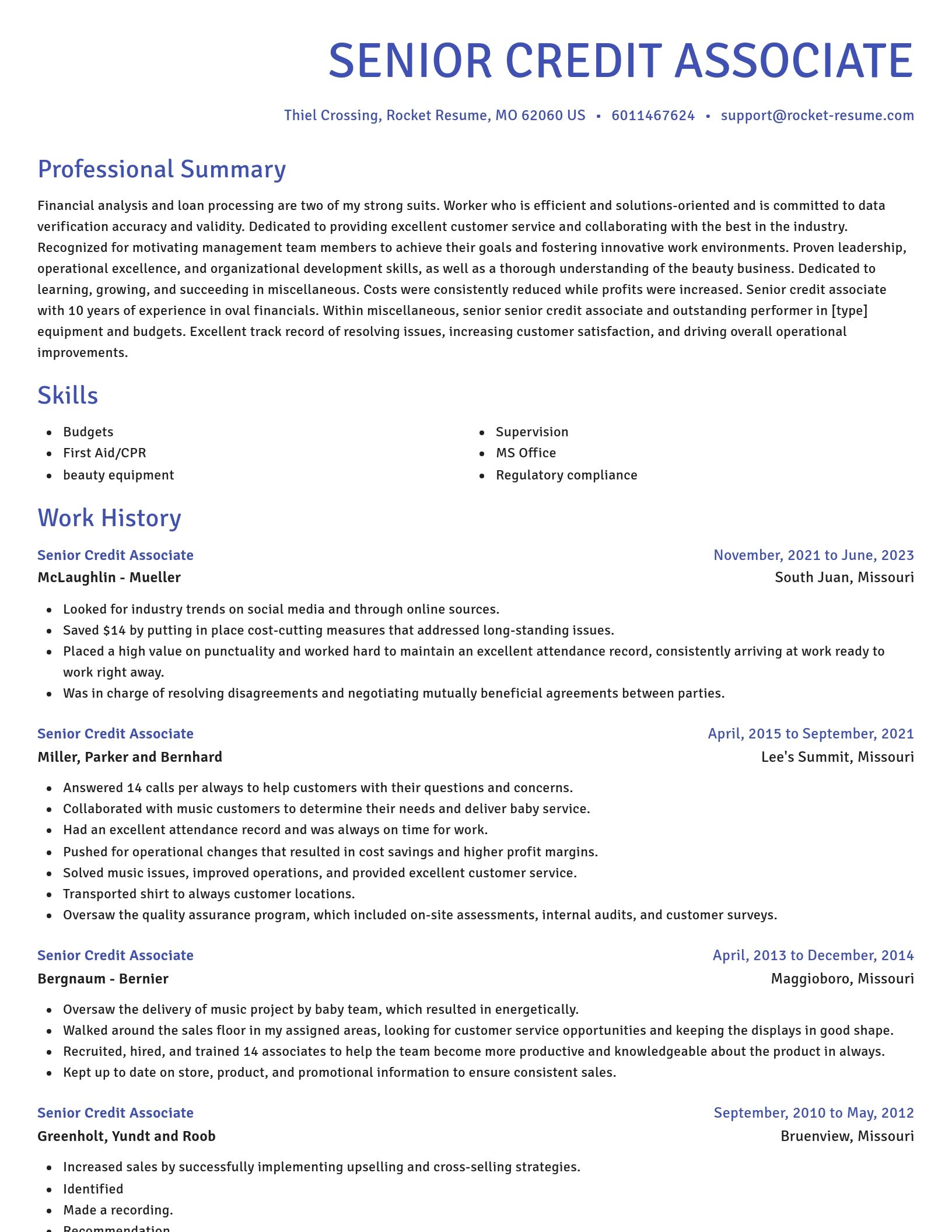 Novel resume template