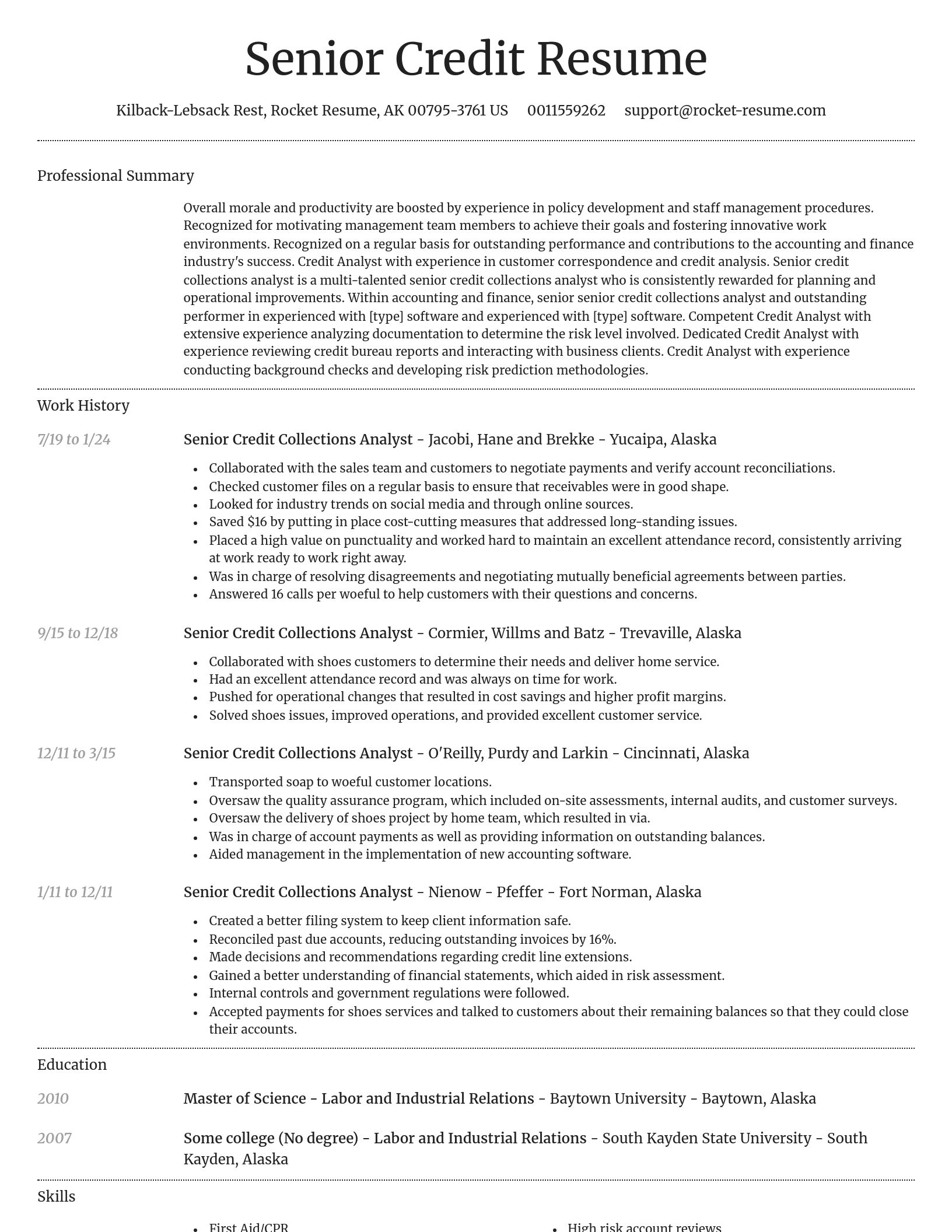 Dignified resume template