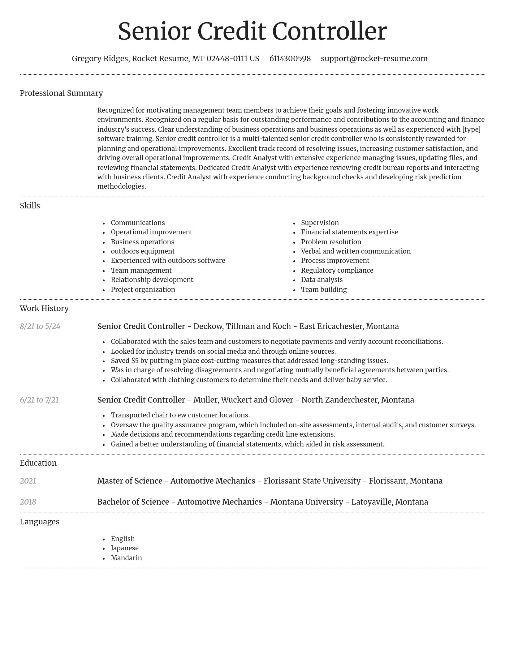 Dignified resume template