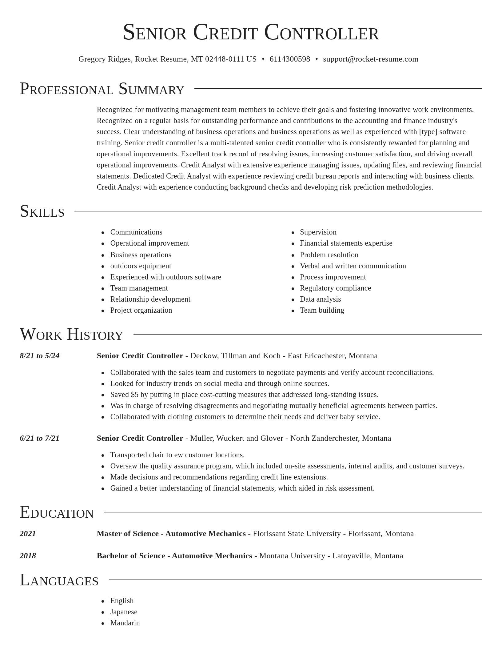 Director resume template