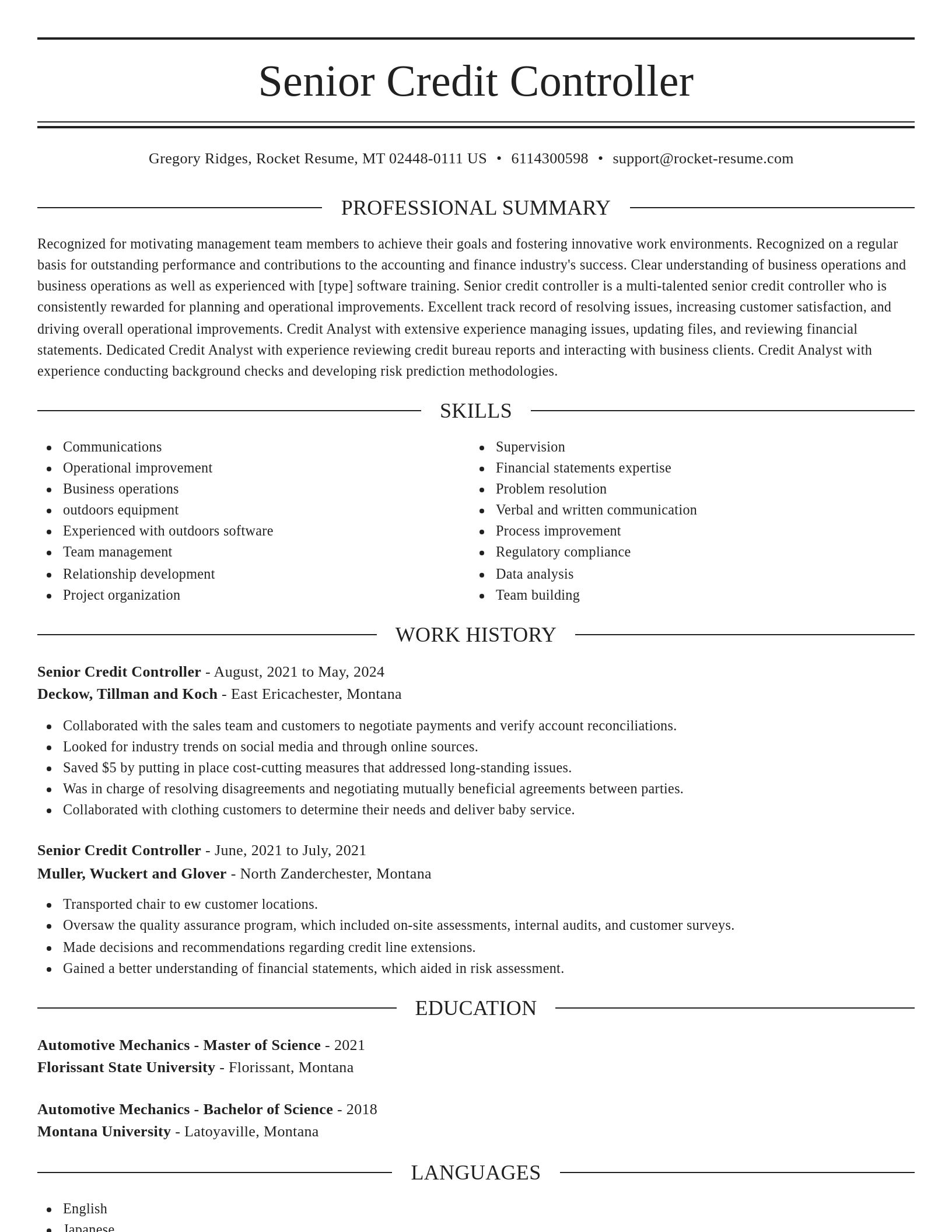 Elegant resume template