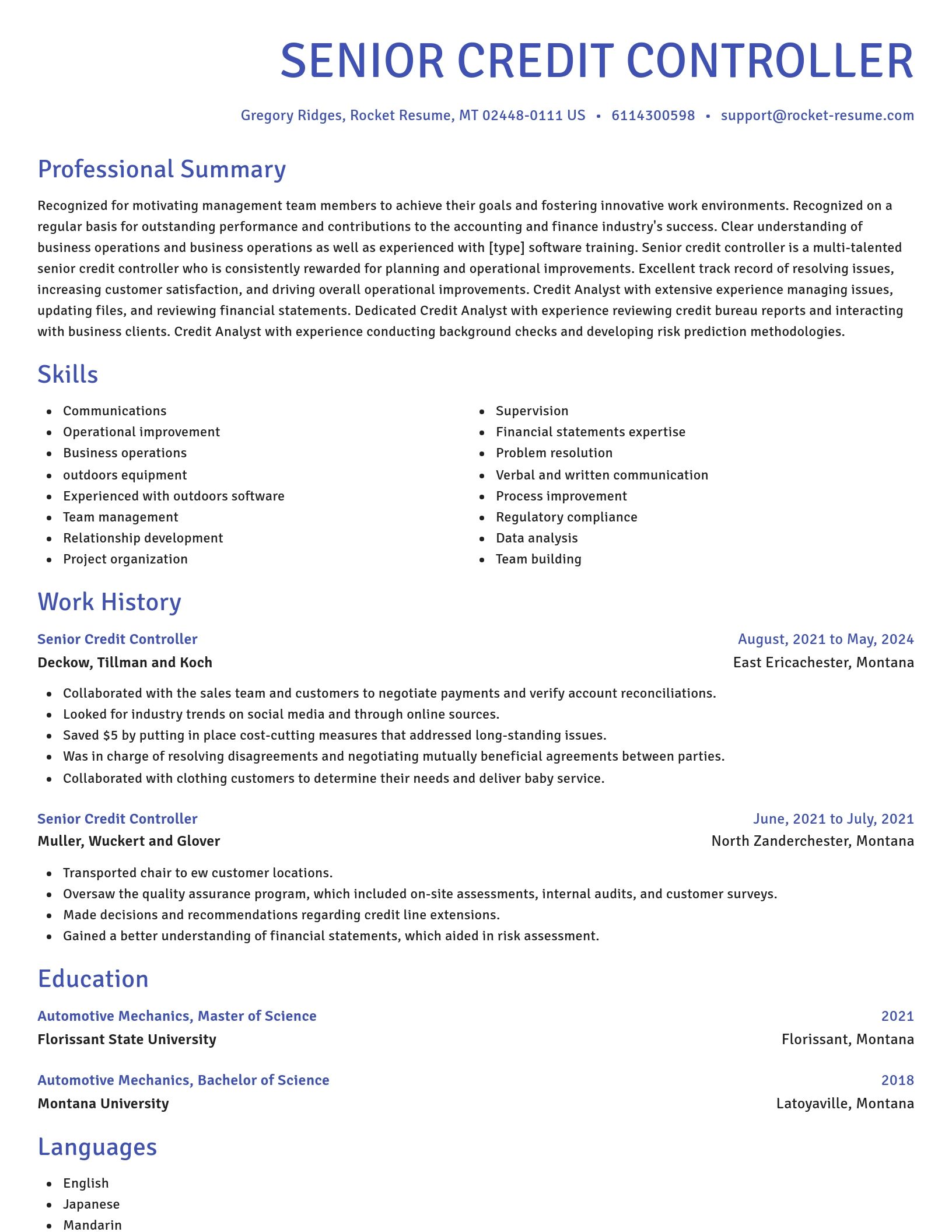 Novel resume template