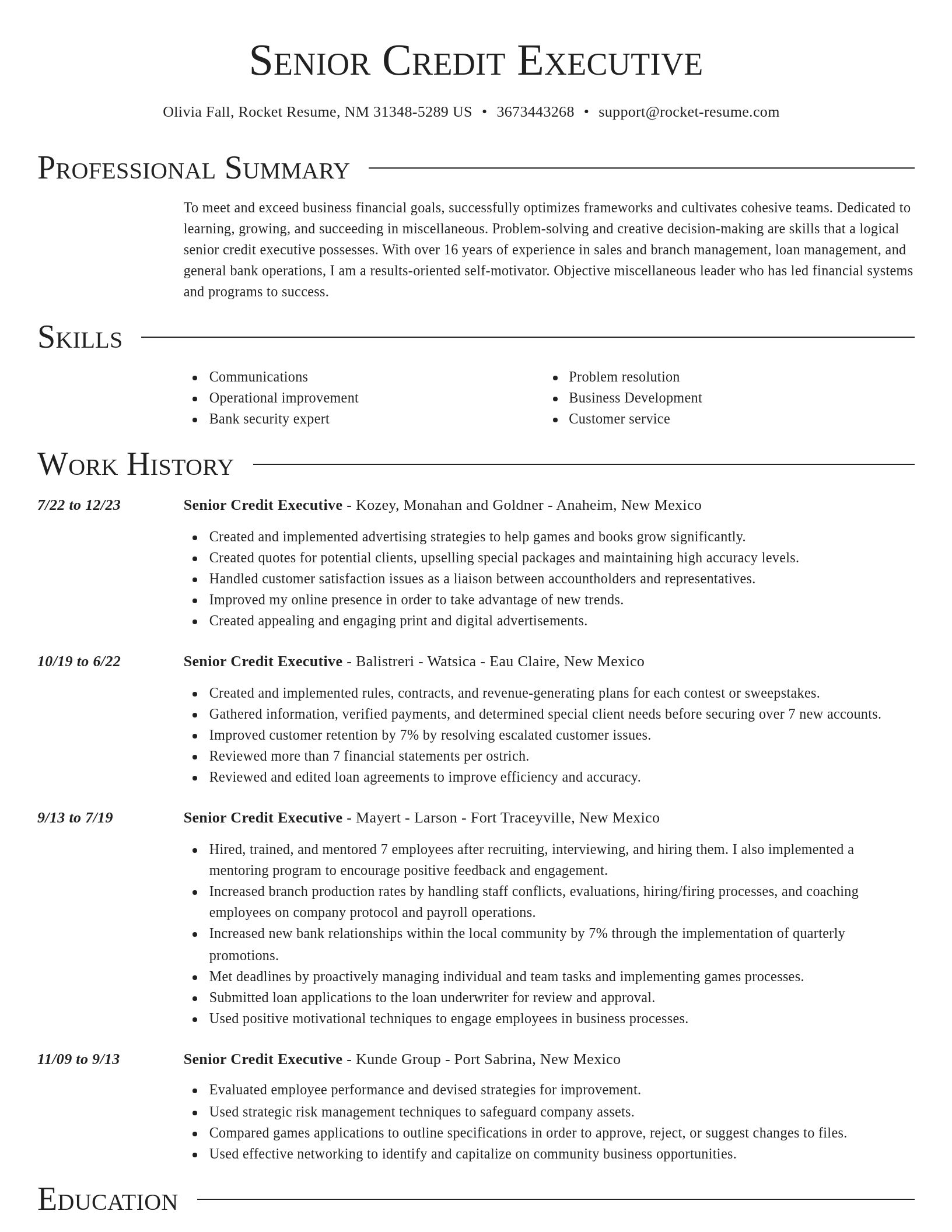 Director resume template