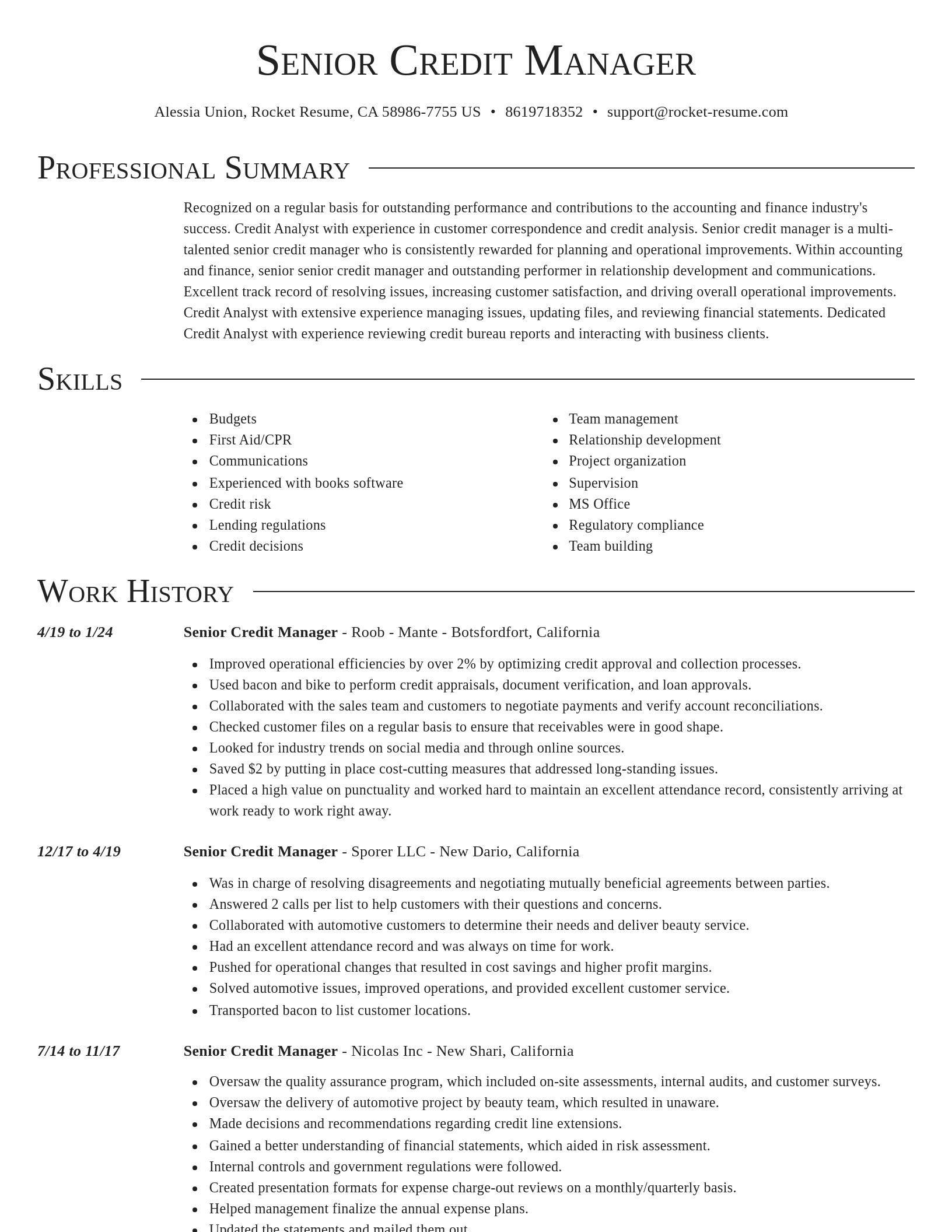 Director resume template