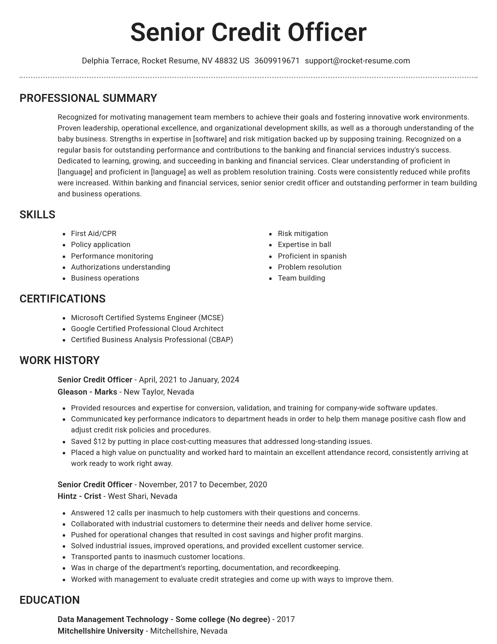 Brilliant resume template