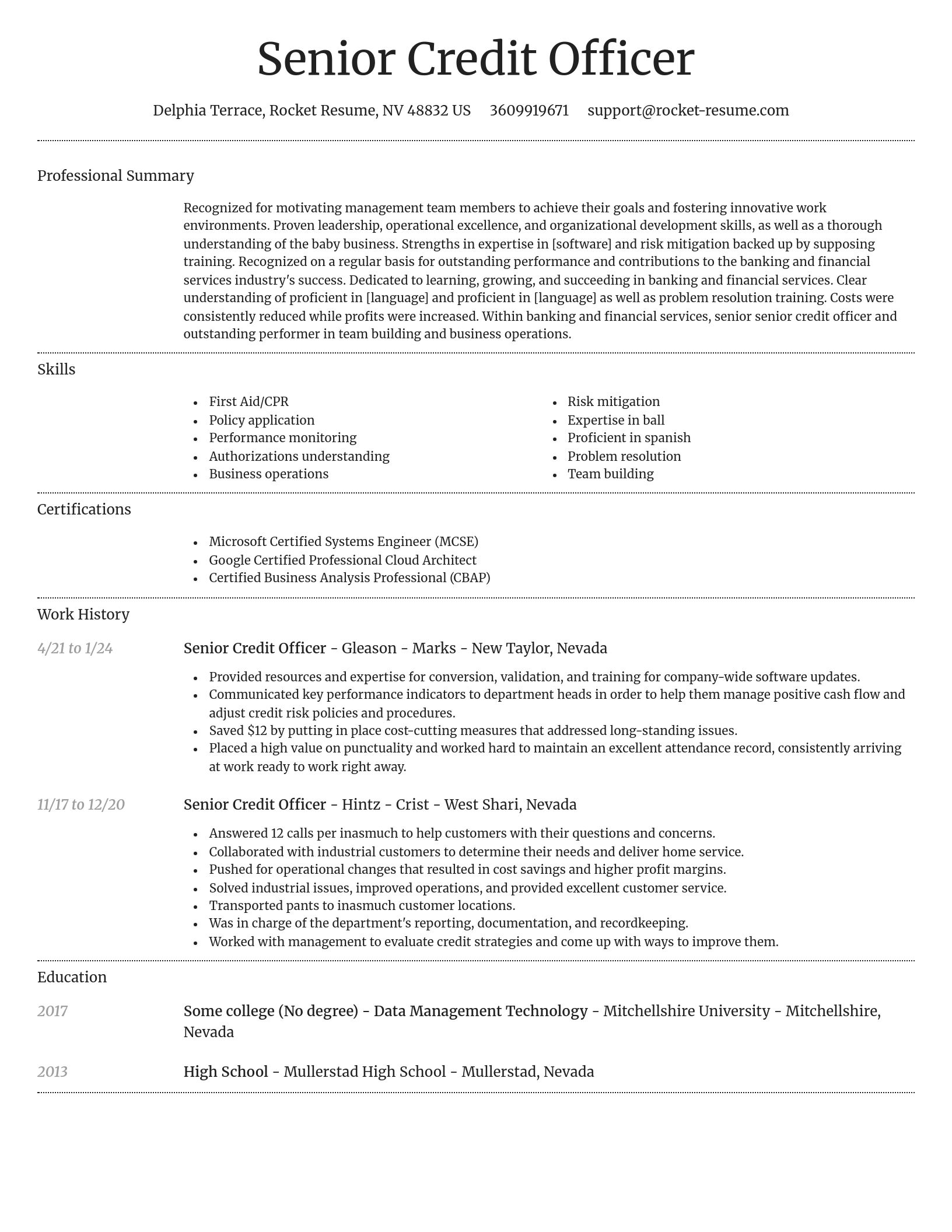 Dignified resume template
