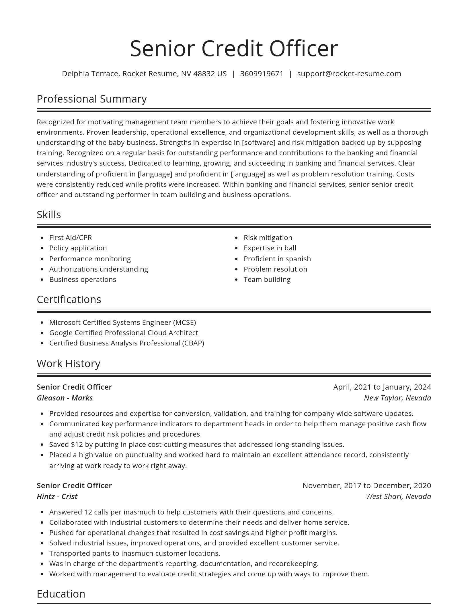 Spotlight resume template