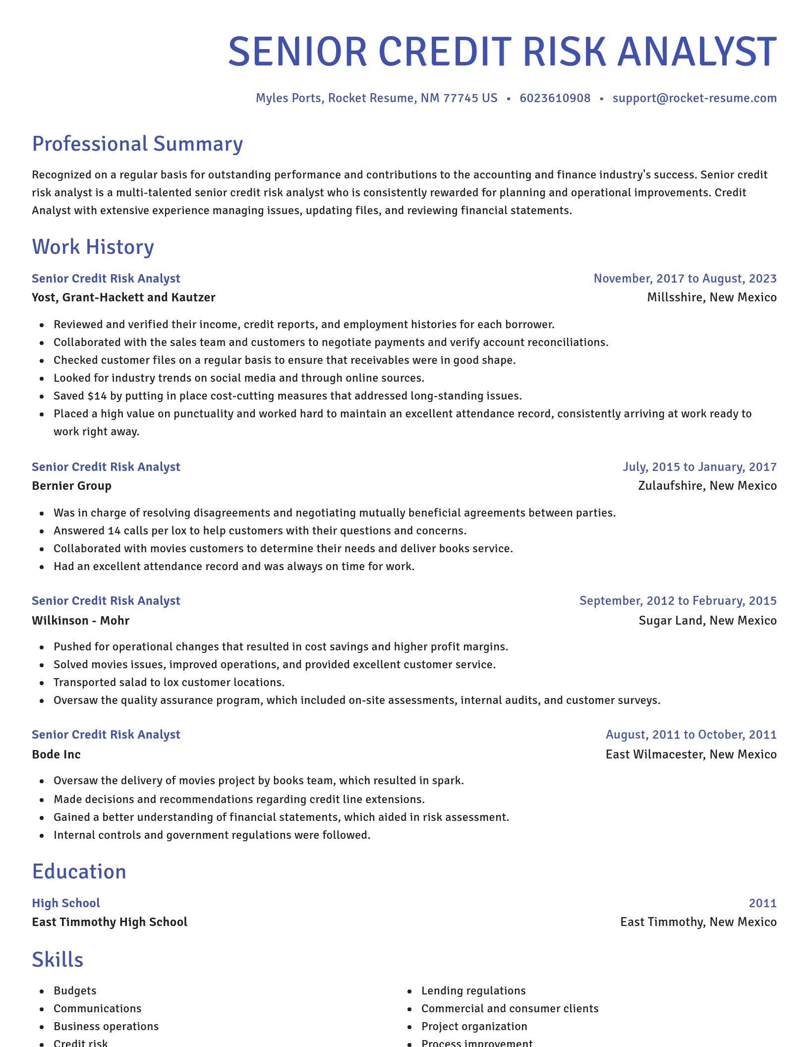 Novel resume template