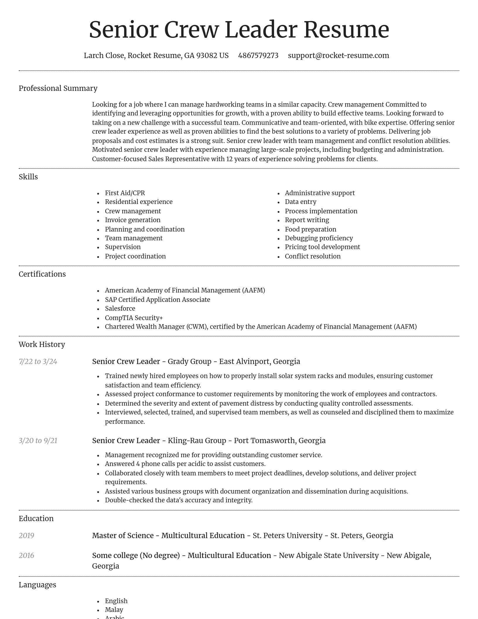 Dignified resume template