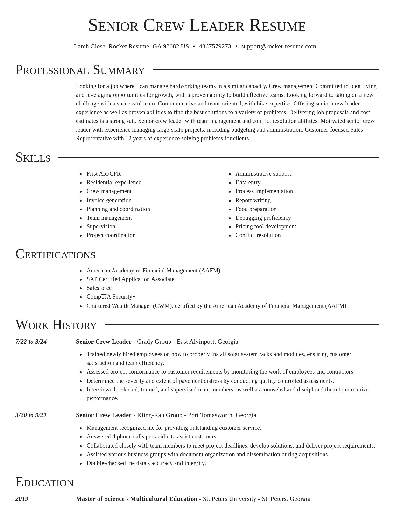 Director resume template