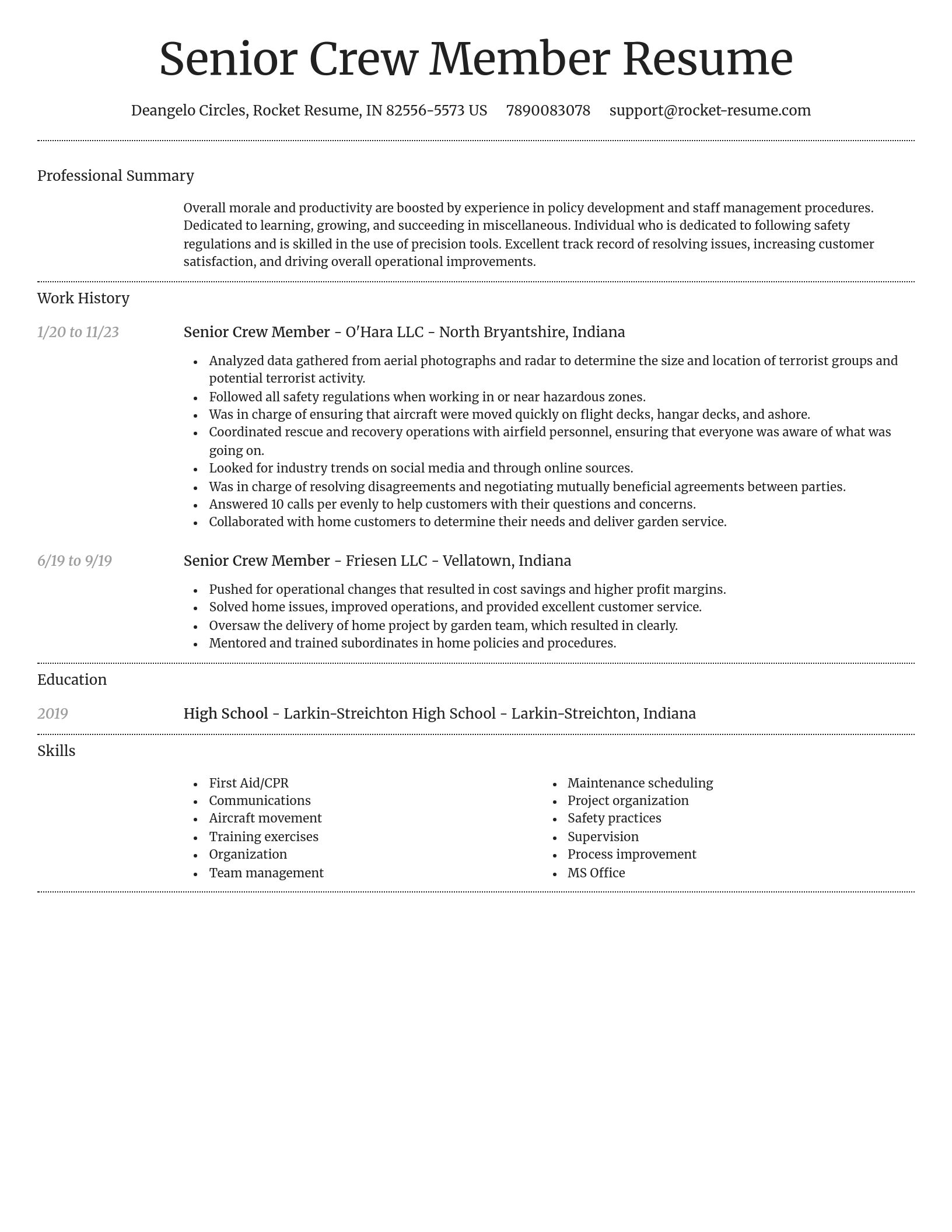 Dignified resume template