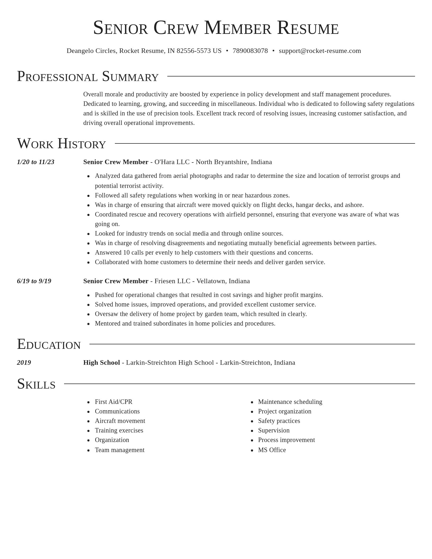 Director resume template