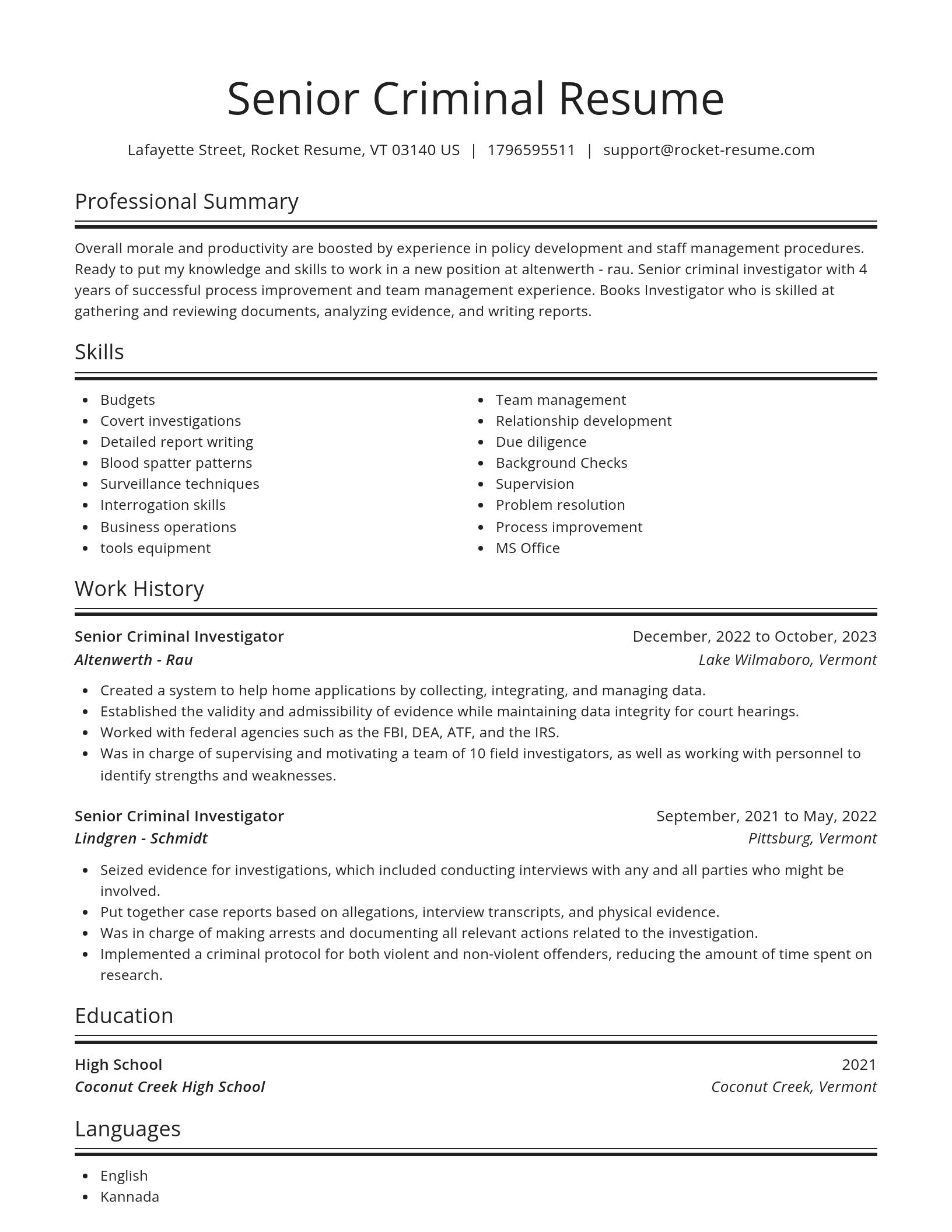Spotlight resume template