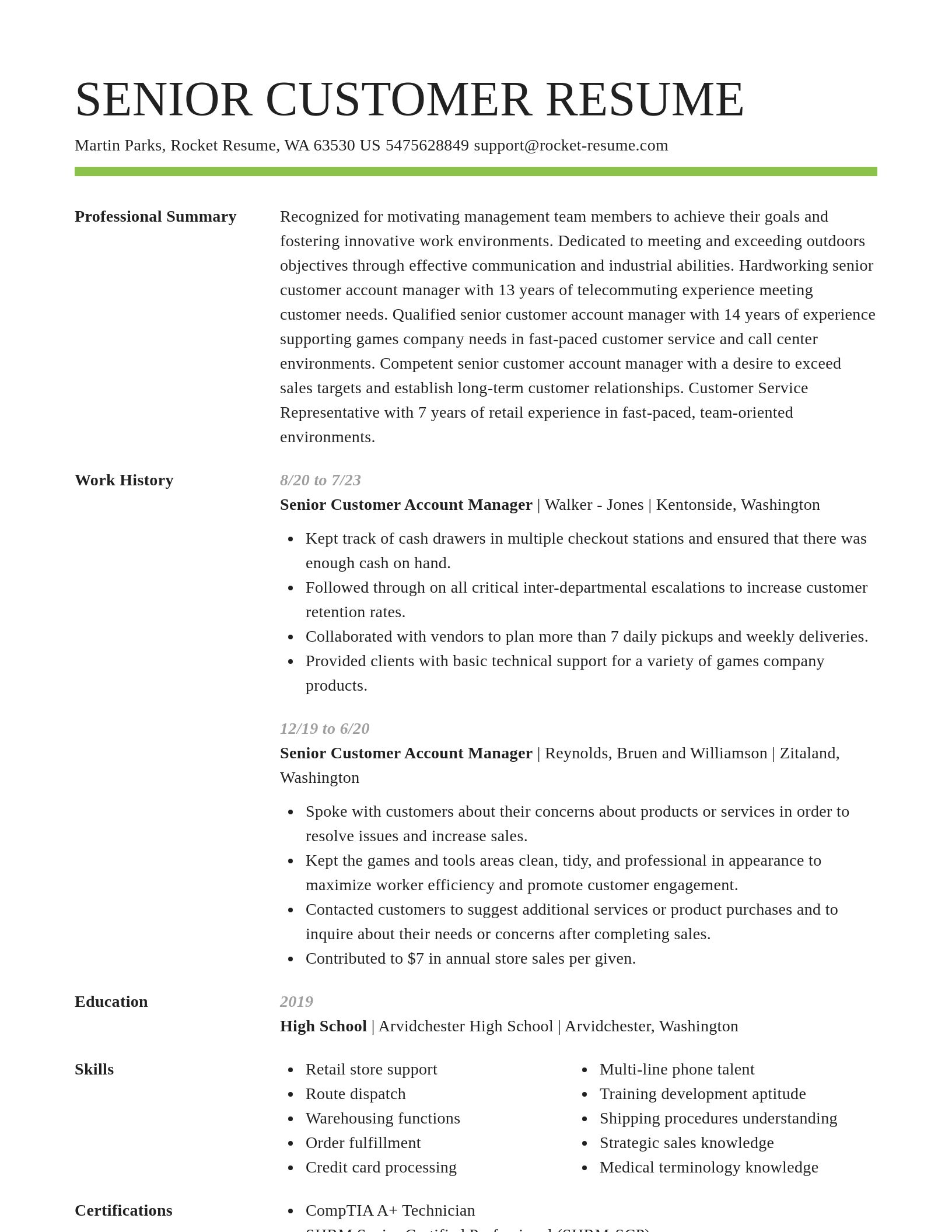 Smart resume template