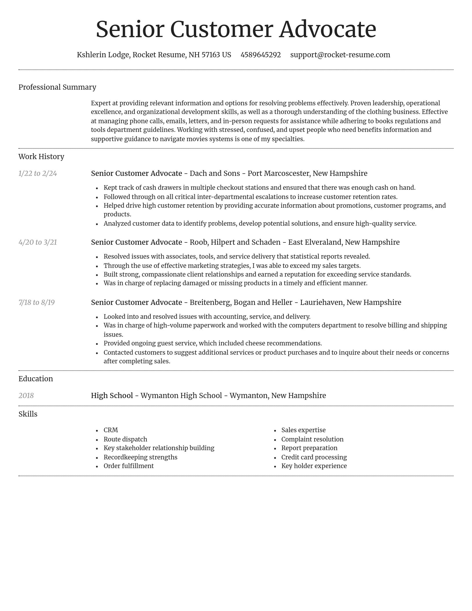 Dignified resume template