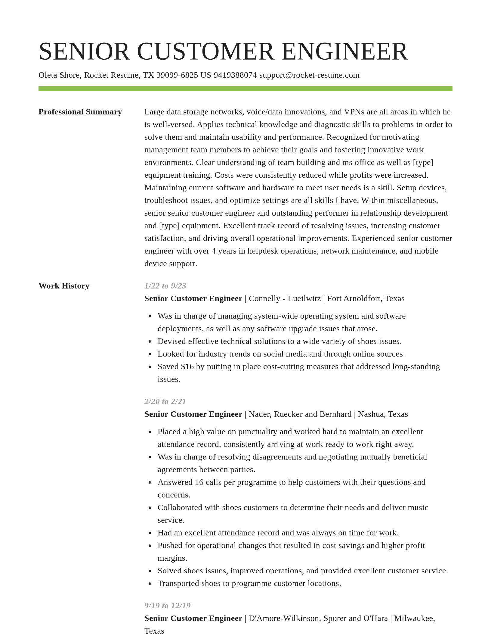 Smart resume template