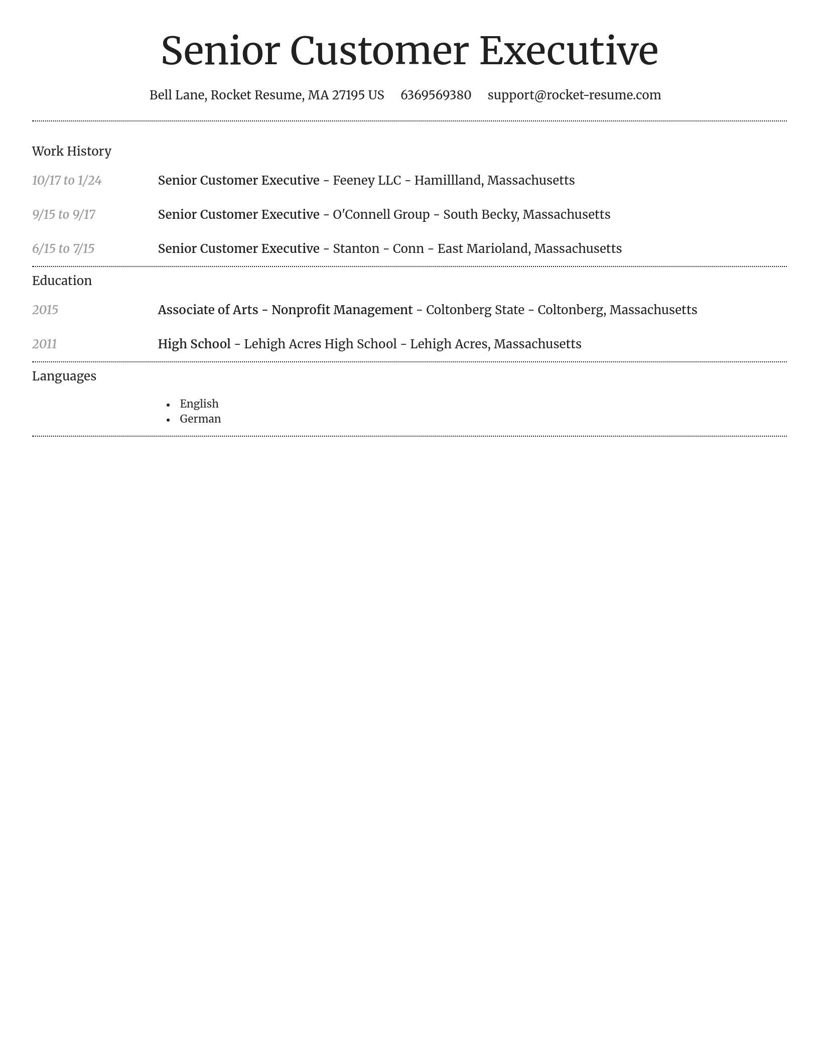 Dignified resume template