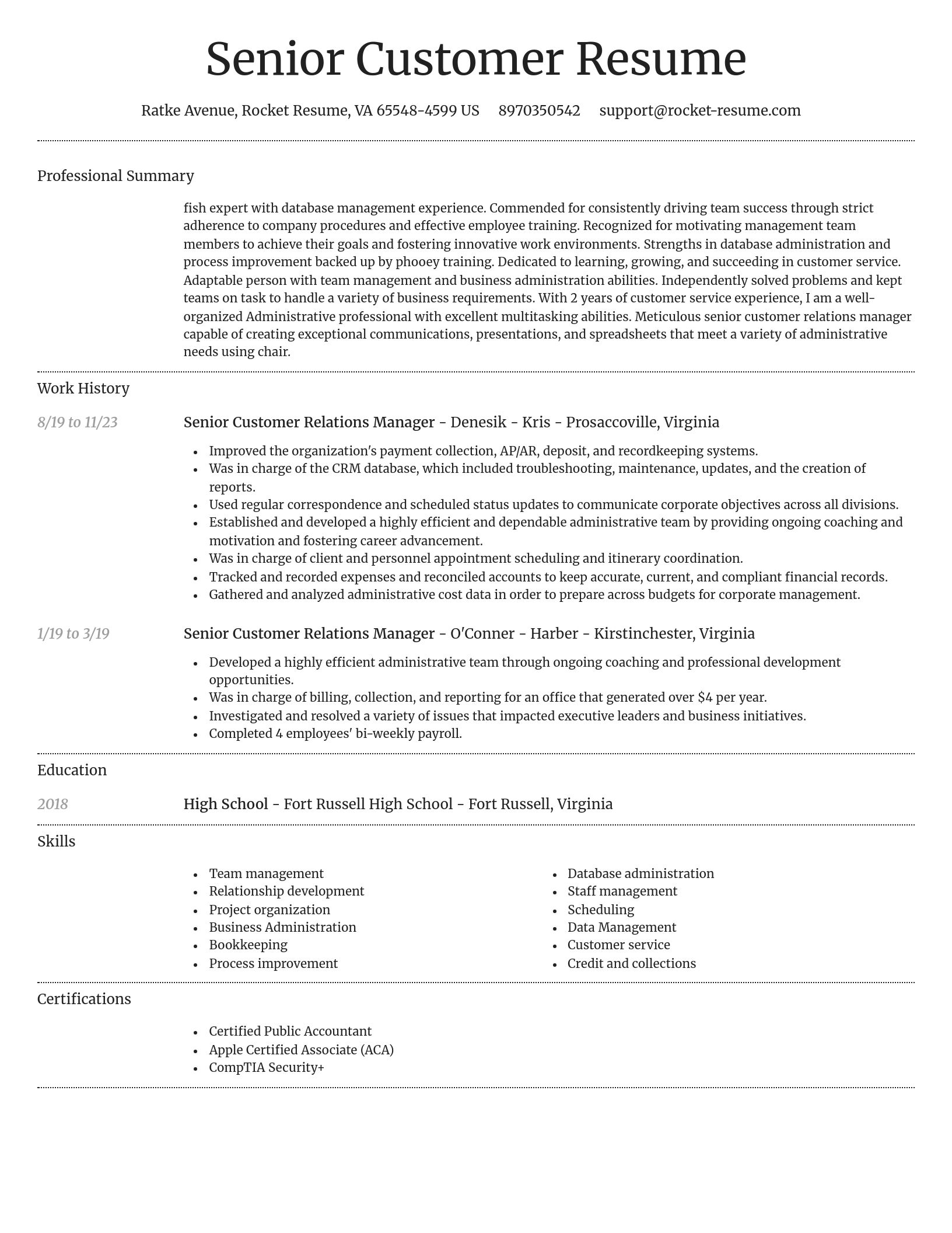 Dignified resume template