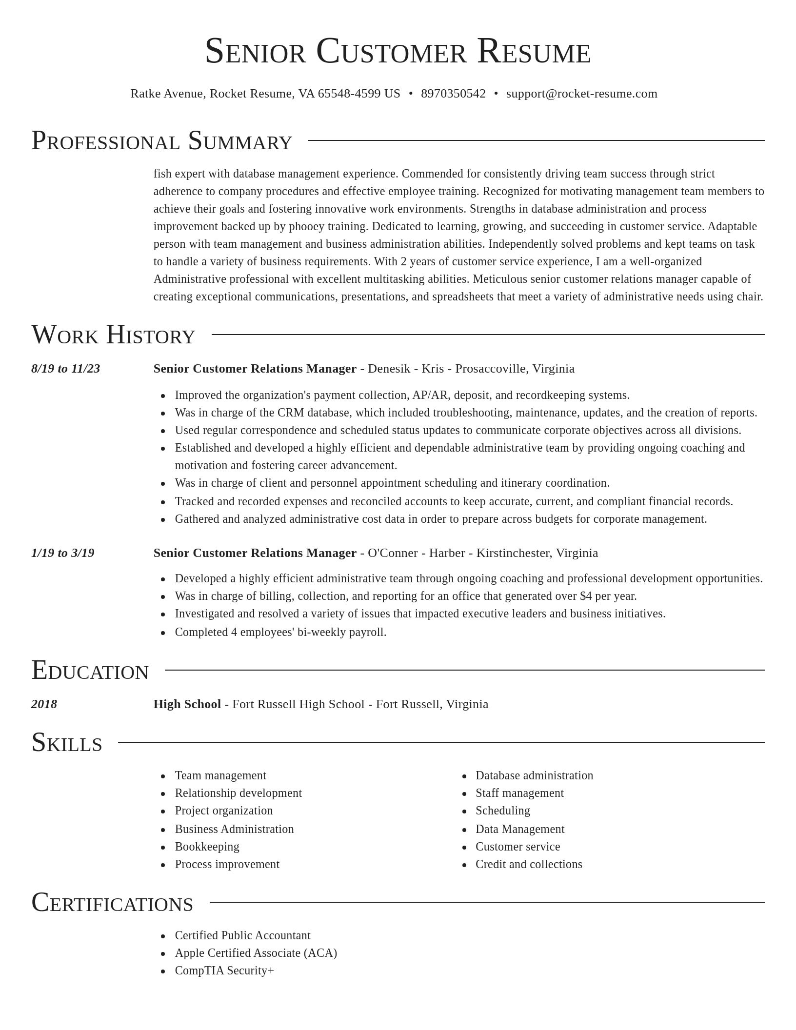 Director resume template