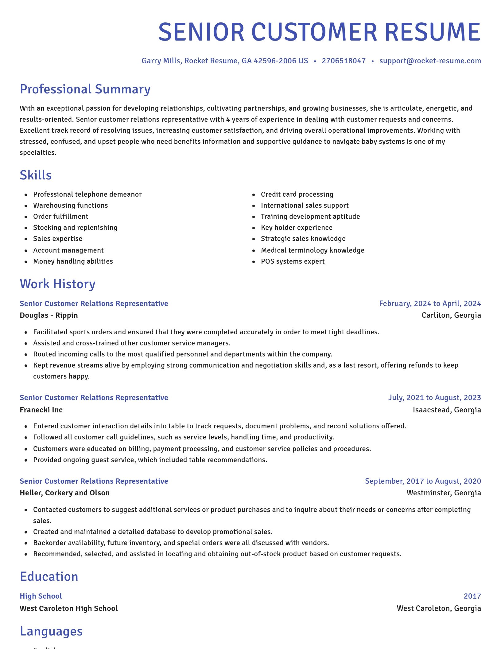 Novel resume template