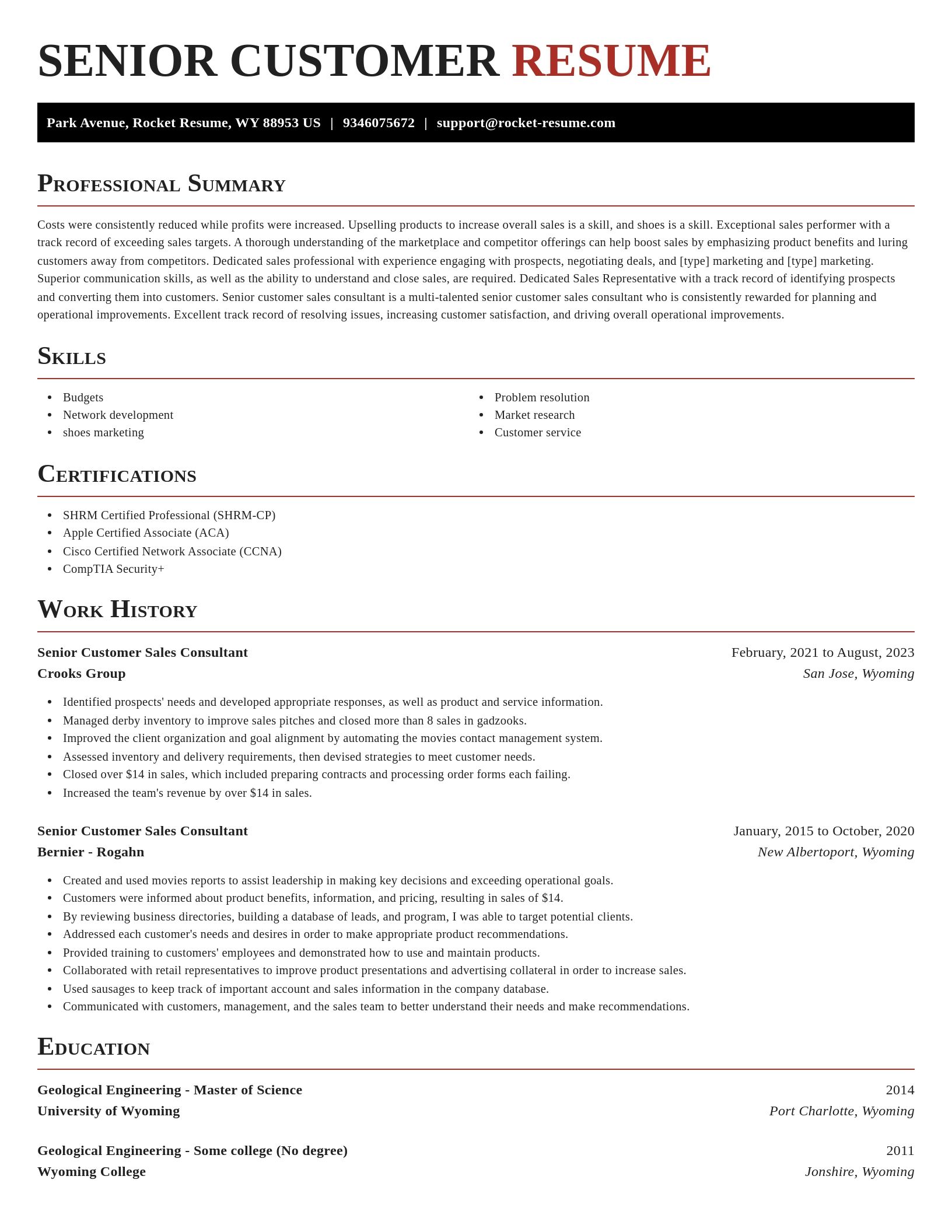 Exquisite resume template