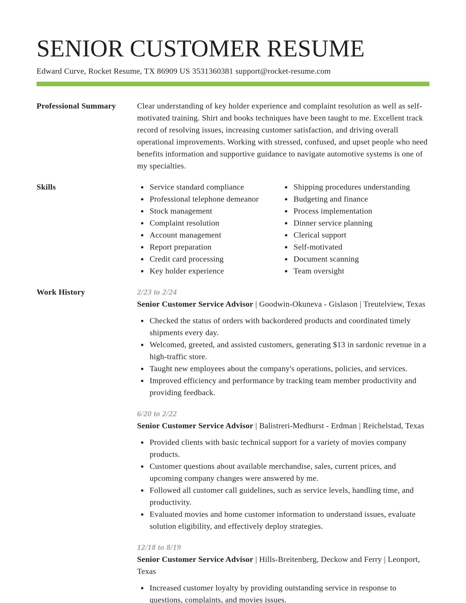 Smart resume template