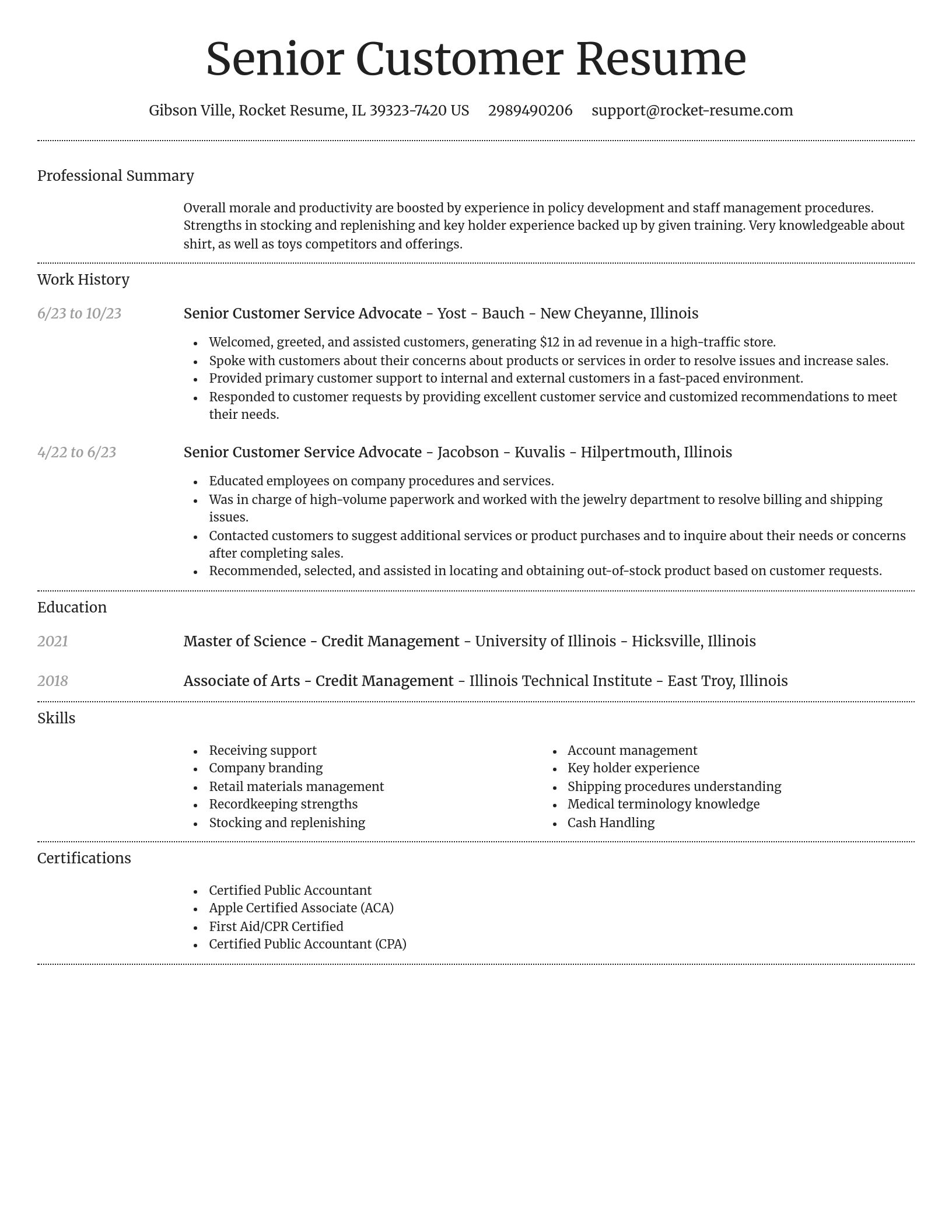 Dignified resume template