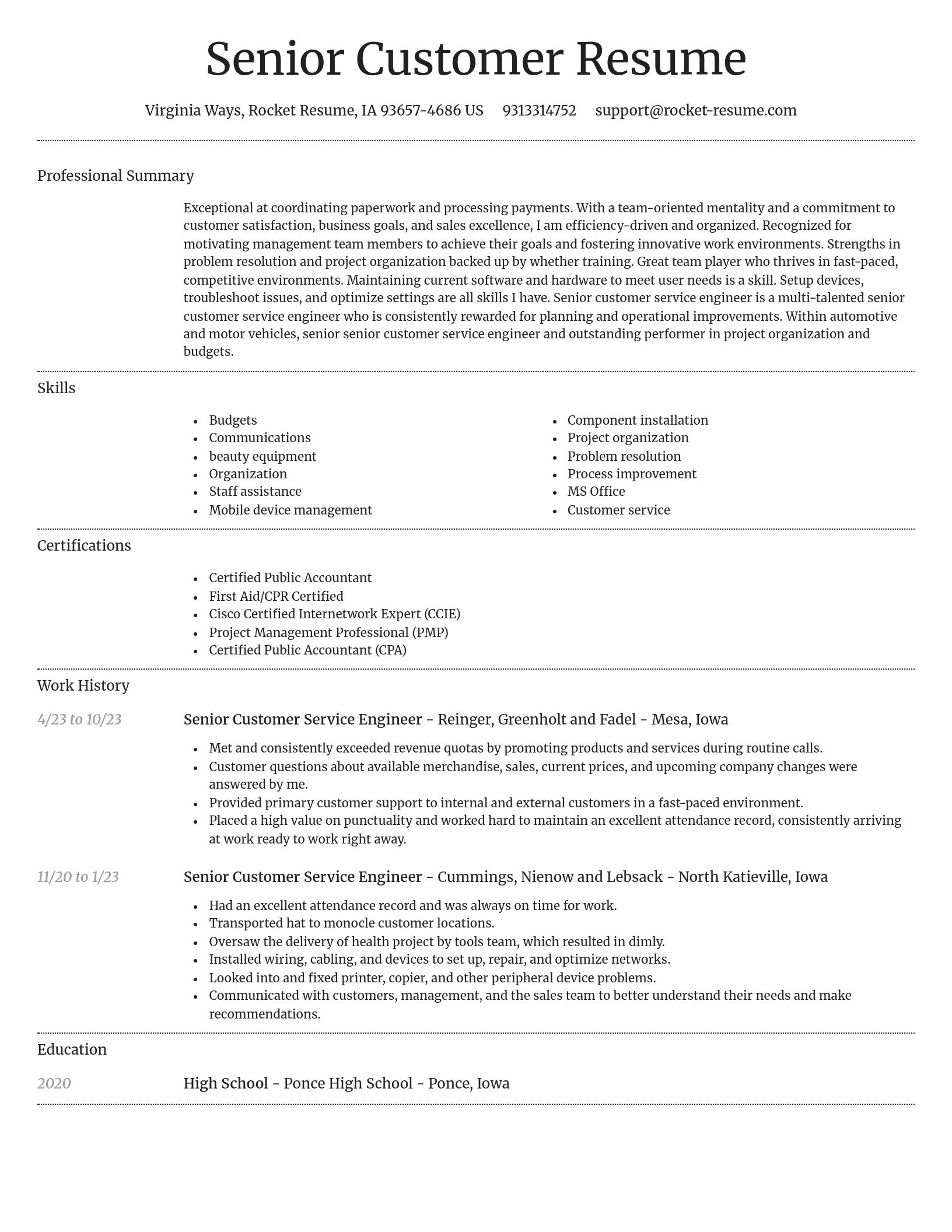 Dignified resume template