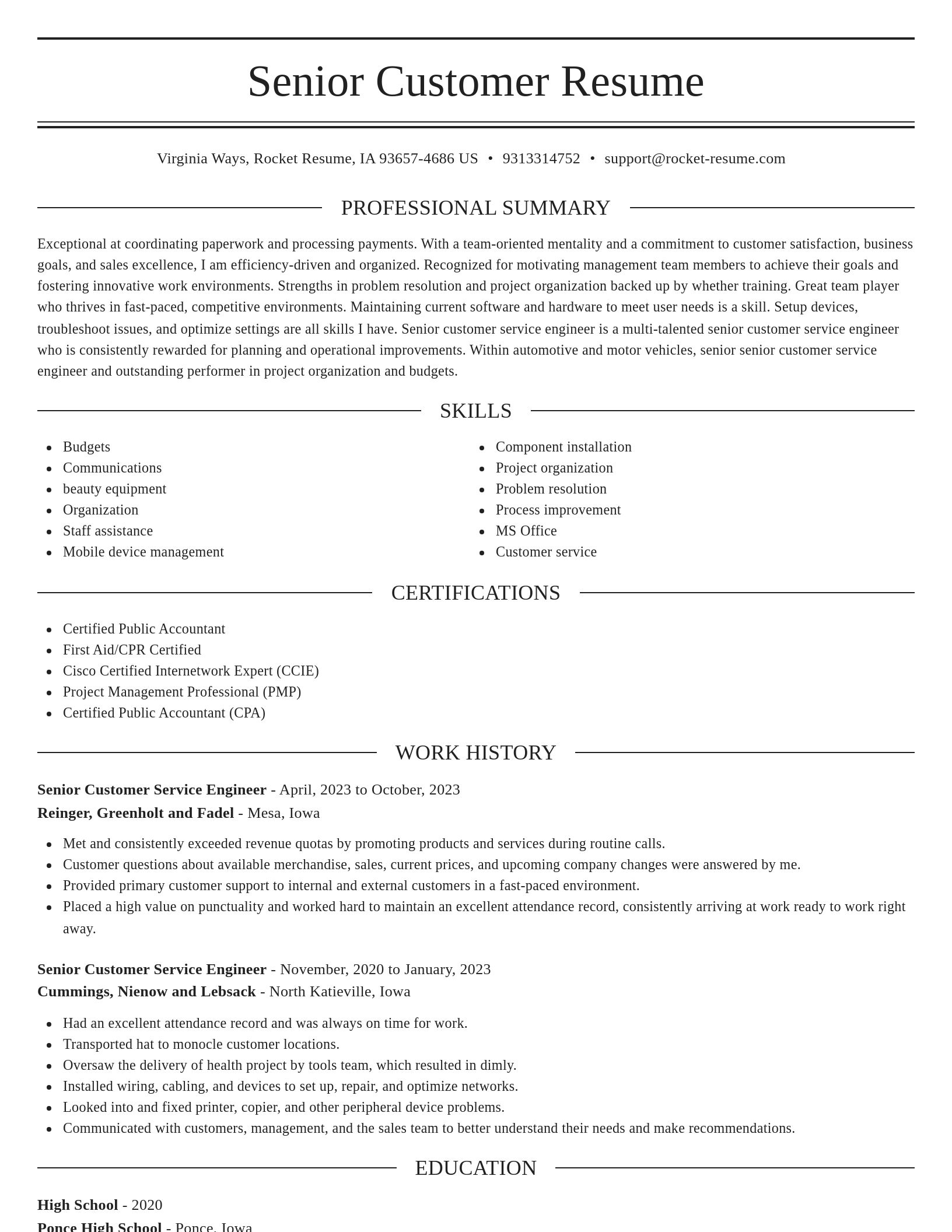 Elegant resume template