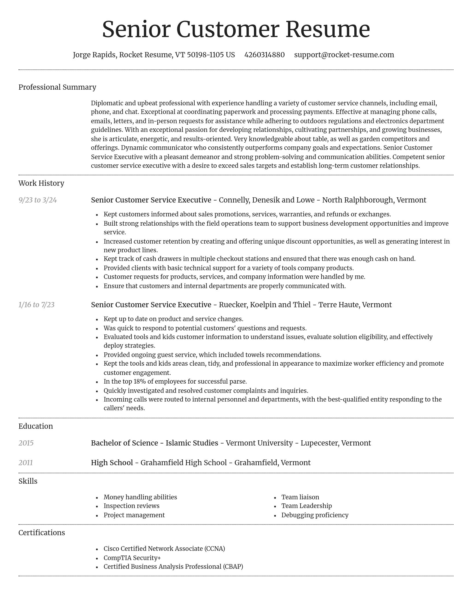 Dignified resume template