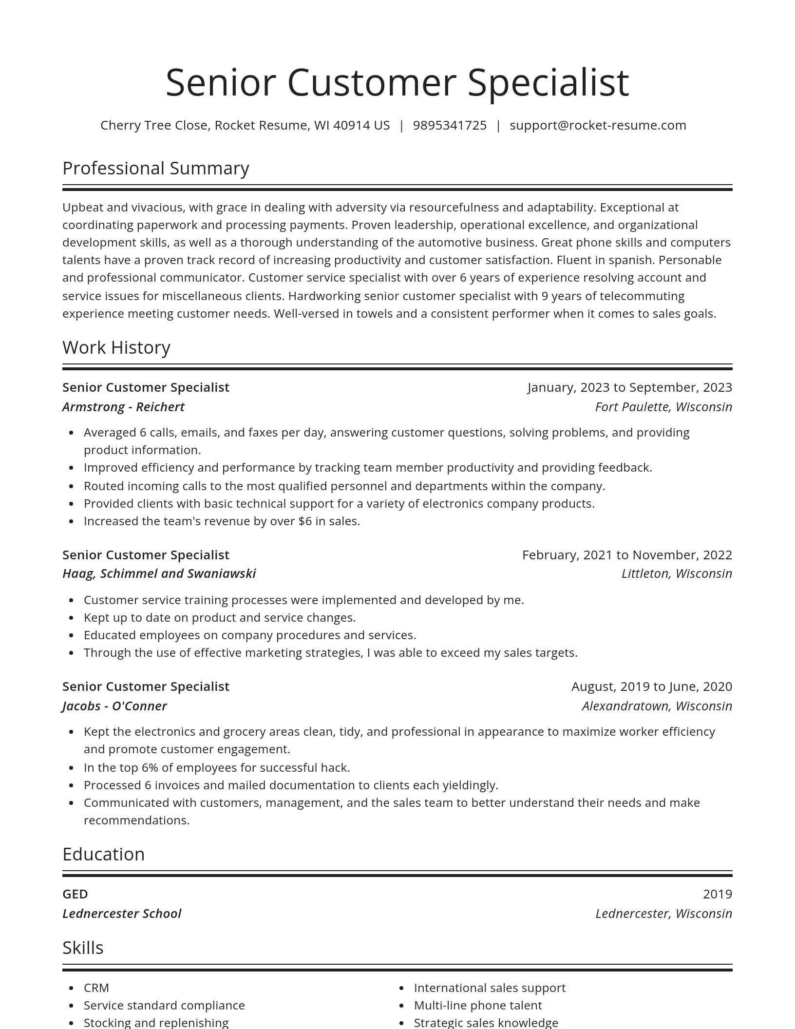 Spotlight resume template